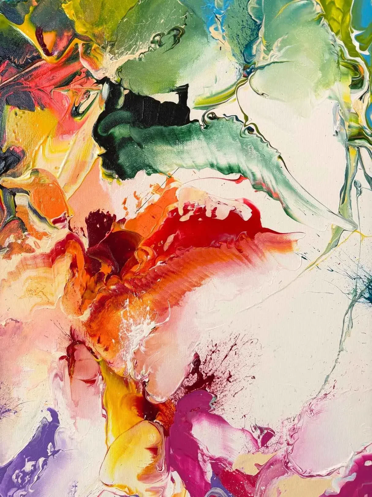 tableau abstrait blanc coloré de Zdzieblo Galerie Graal .webp