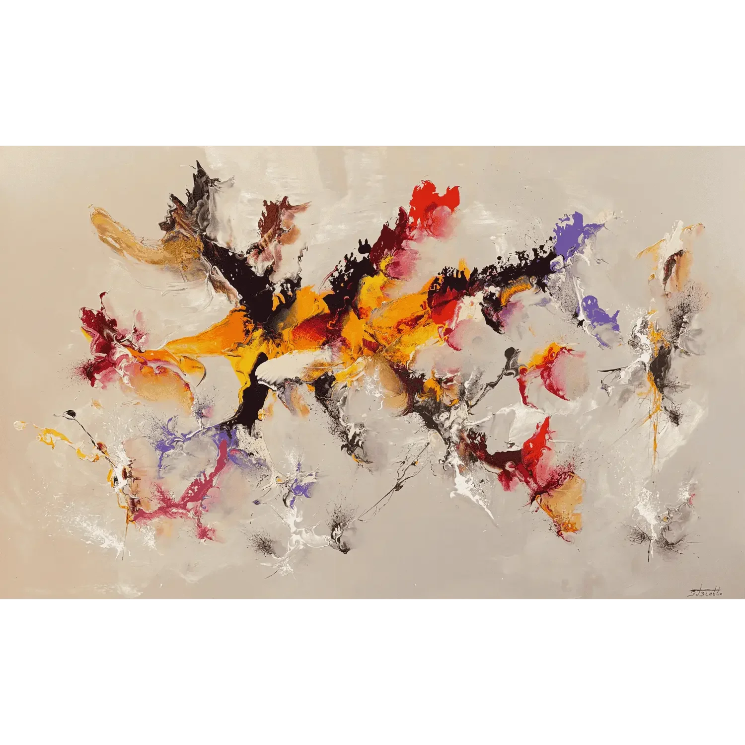 Tableau abstrait blanc de Zdzieblo Art Contemporain Galerie Graal Galerie d'art en Ligne .webp