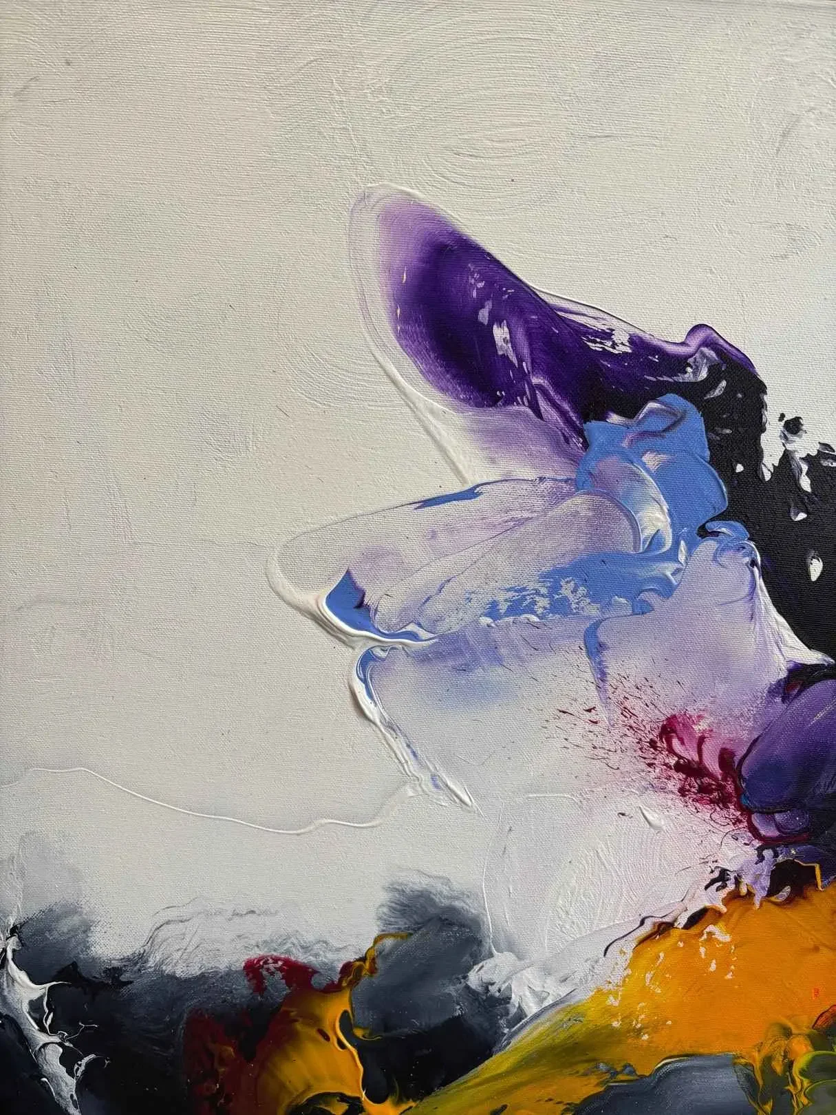 Tableau abstrait blanc de Zdzieblo Galerie Graal Art Contemporain .webp