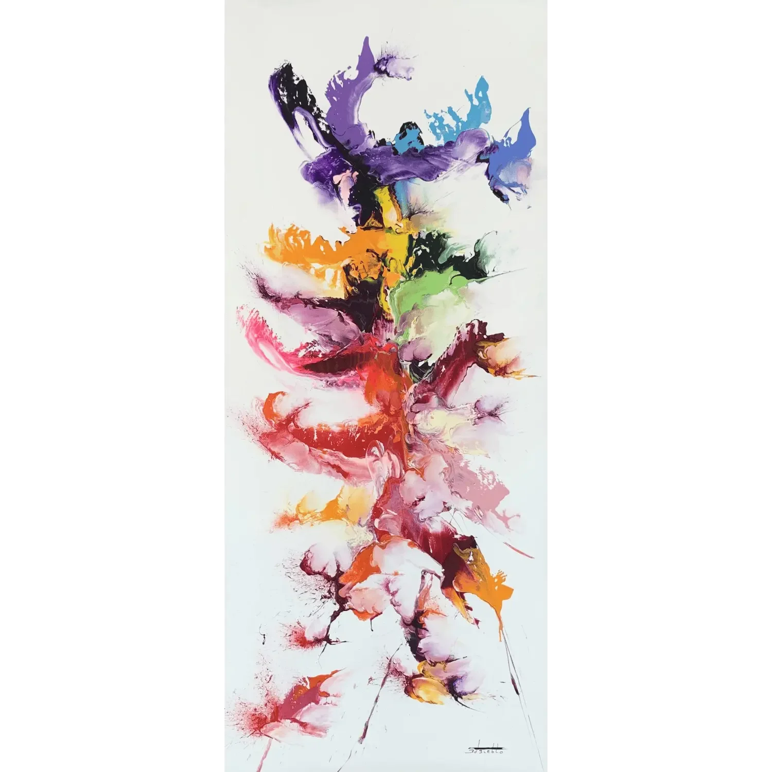 Tableau  abstrait blanc grand format de Zdzieblo Galerie Graal .webp