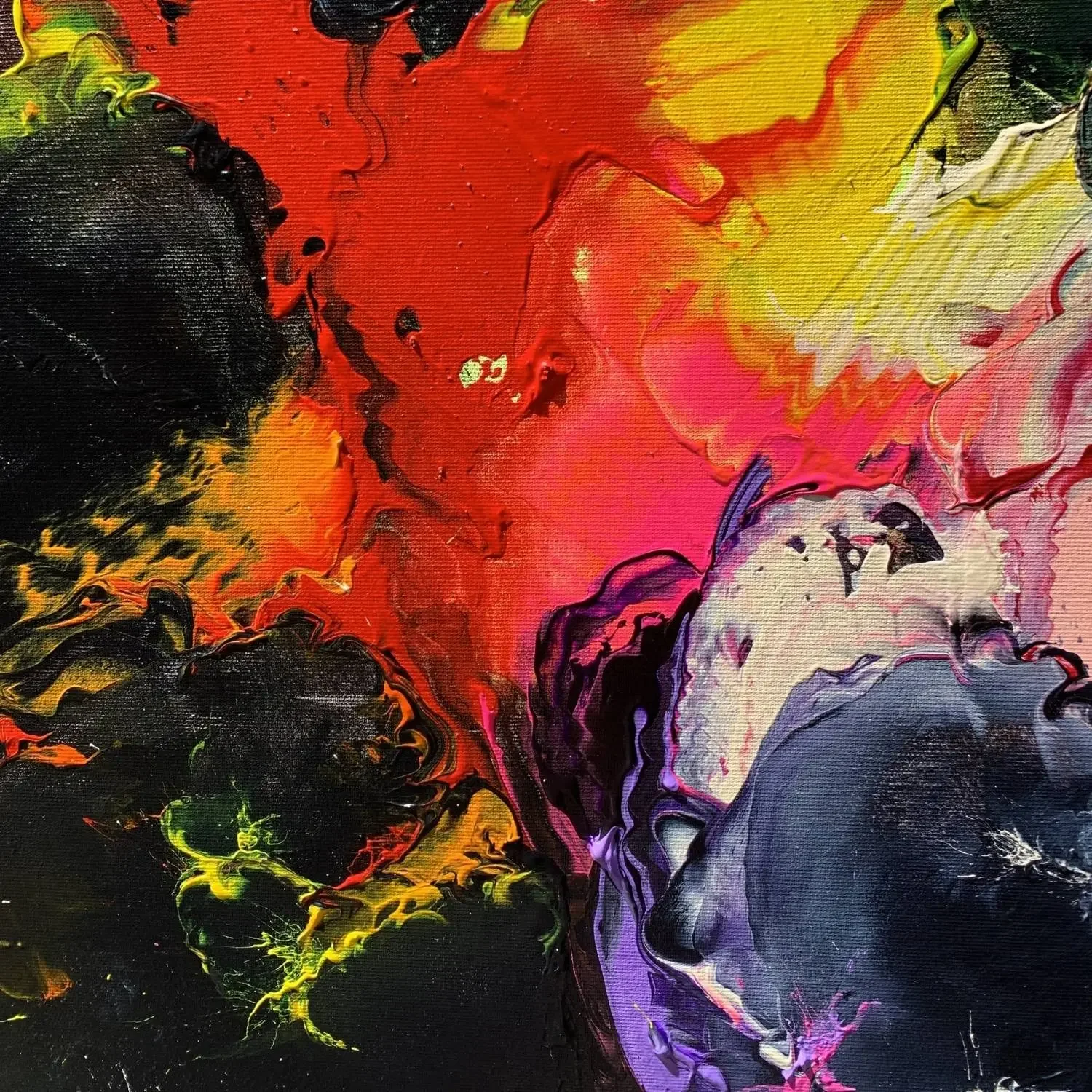 Tableau abstrait bleu noir de Zdzieblo Galerie Graal Art Contemporain .webp