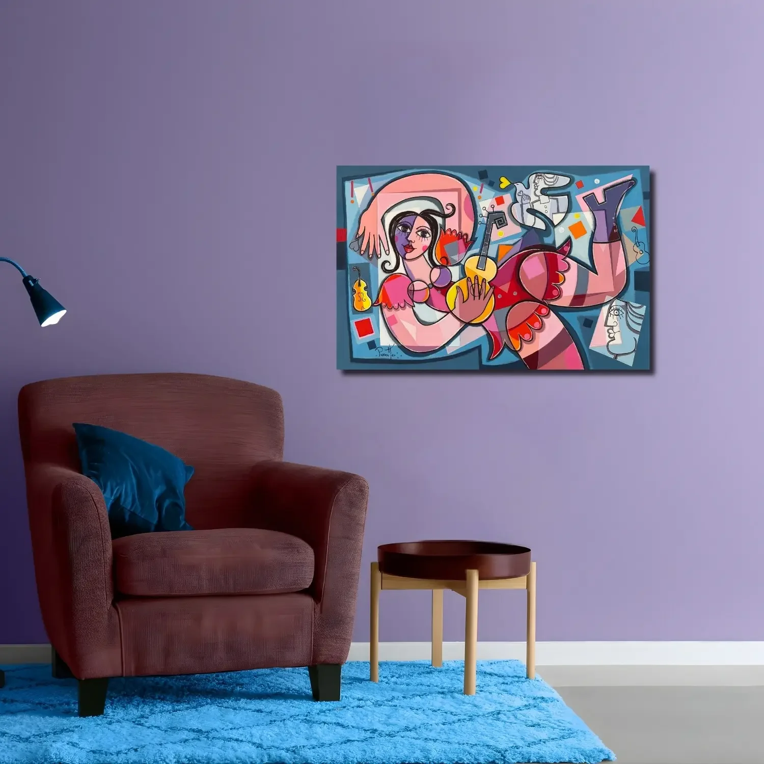 tableau art naif femme qui danse giuseppe piermattéo Galerie Graal .webp