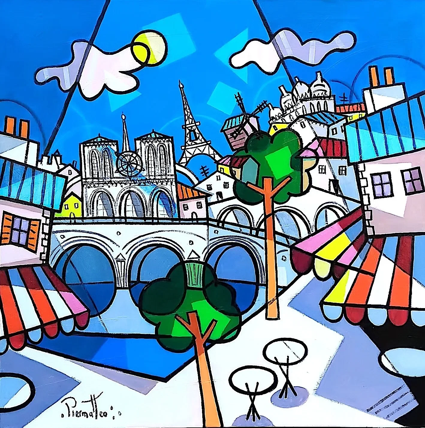 Tableau sur paris de giuseppe piermattéo Galerie d'art Agen Galerie Graal .webp