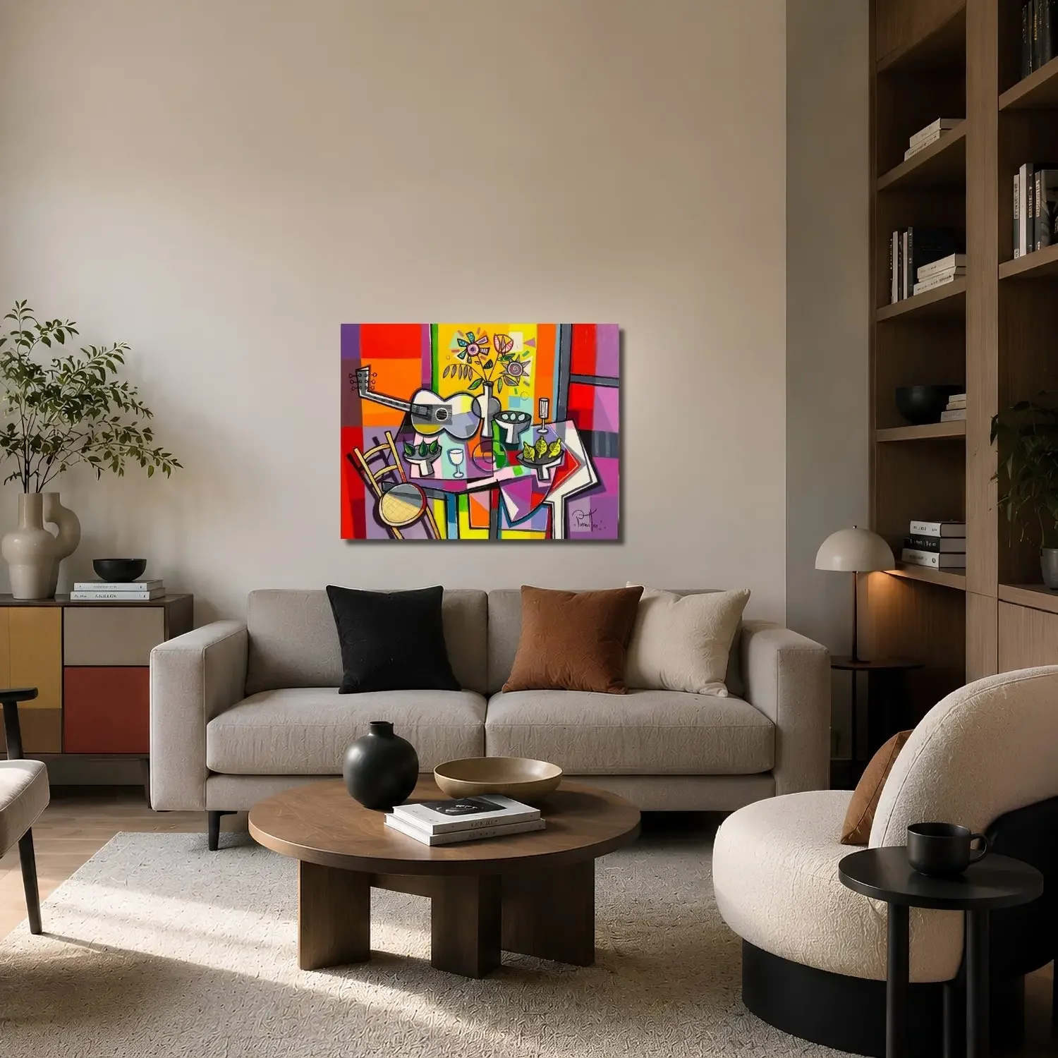 tableau guitare pop art rt naif de giuseppe piermattéo Galerie Graal .webp