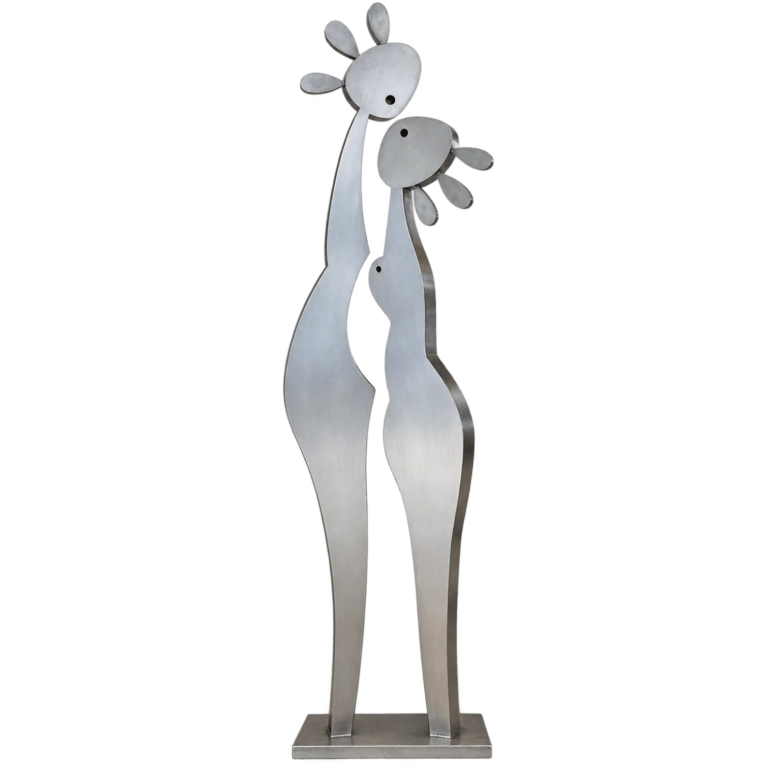 sculpture couple en inox de stratos Galerie Graal .webp