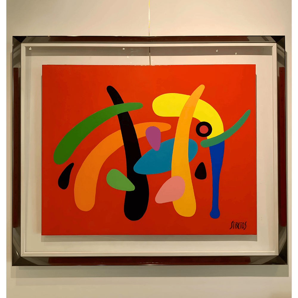 Tableau Abstrait Charlie - Peinture Acrylique Sur Coton - Multicolore - Fait Main