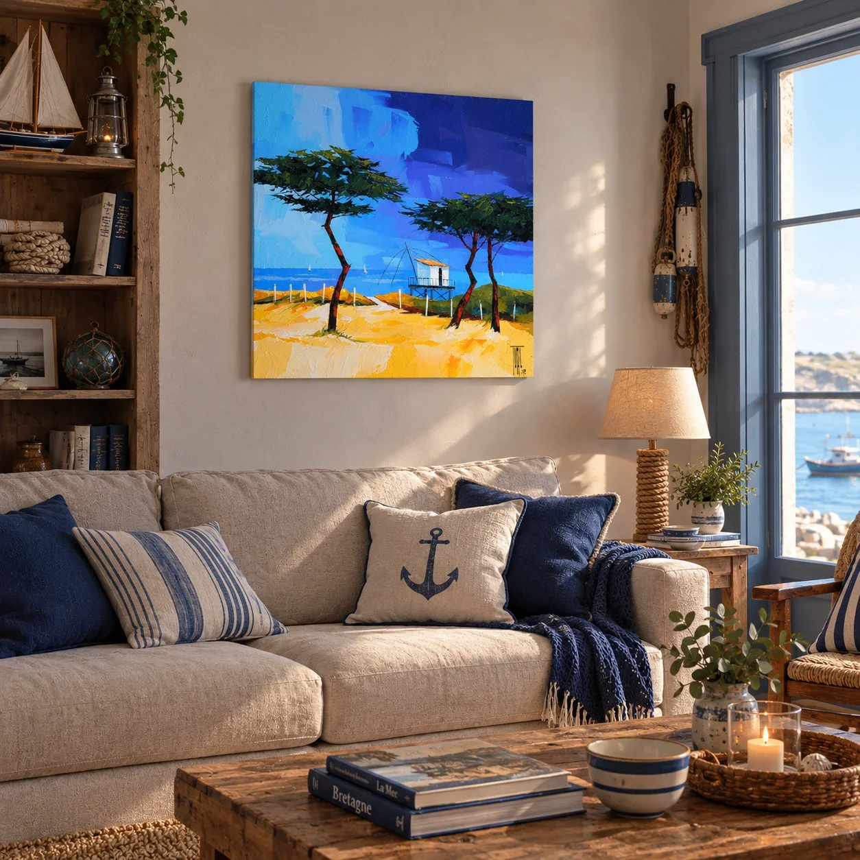 tableau pecheur ocean de Pierrick Tual Galerie Graal .webp