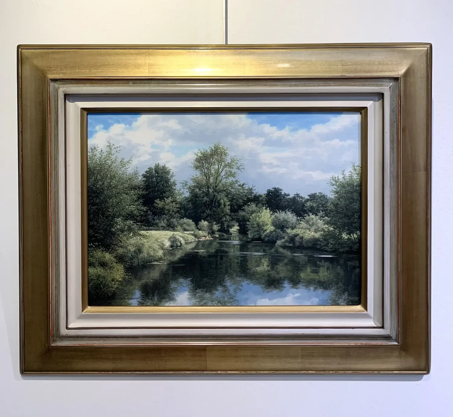 Tableau paysage foret riviere realisme de michel trapezaroff.webp