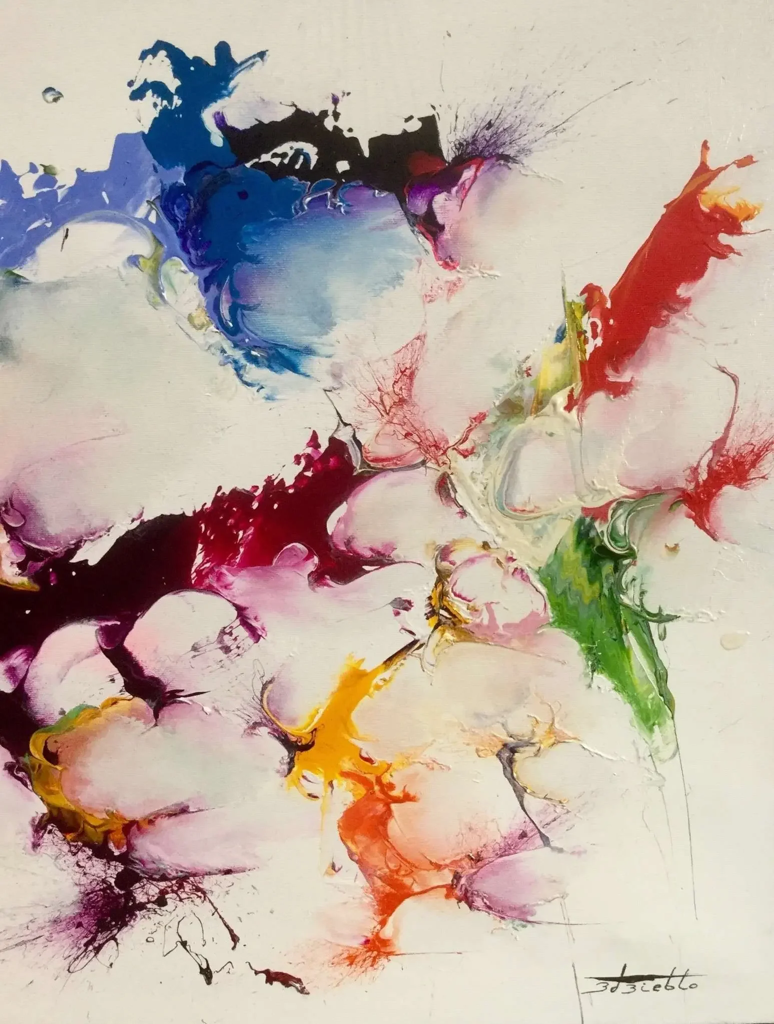 Tableau abstrait blanc de Zdzieblo Art Contemporain .webp