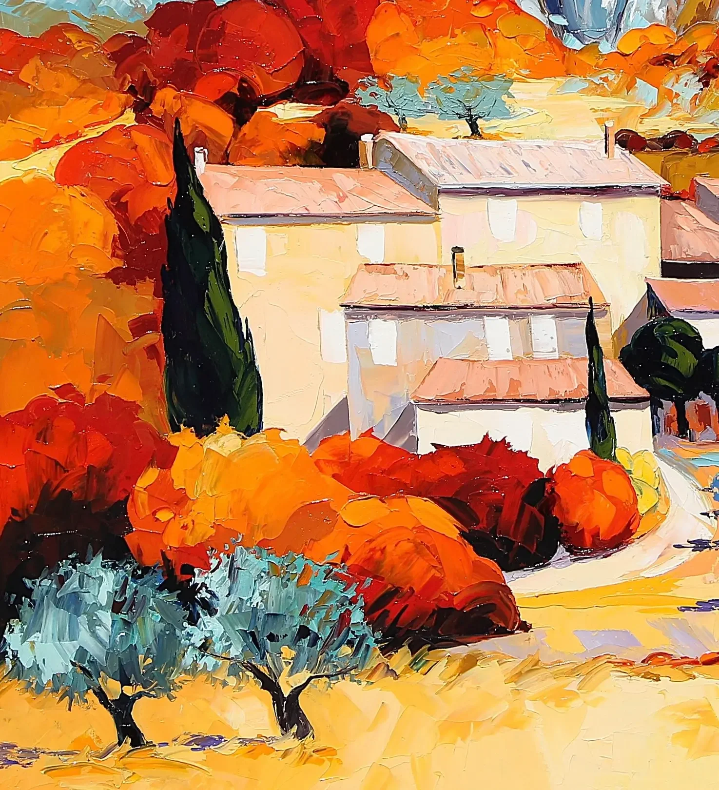 tableau maison de campagne de Pierrick Tual Galerie Graal .webp