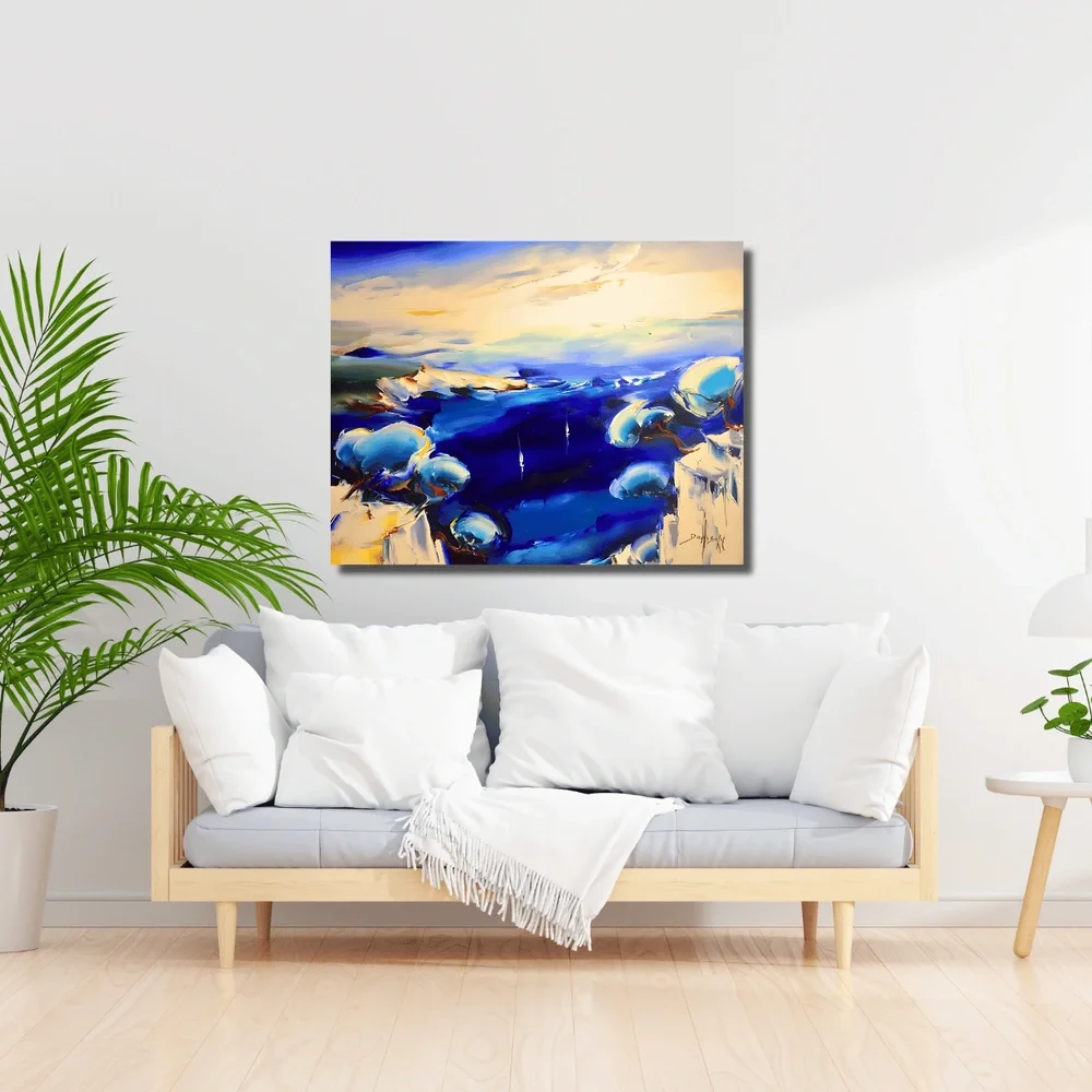 tableau cote ocean bleu Daniel Densborn Galerie Graal .webp