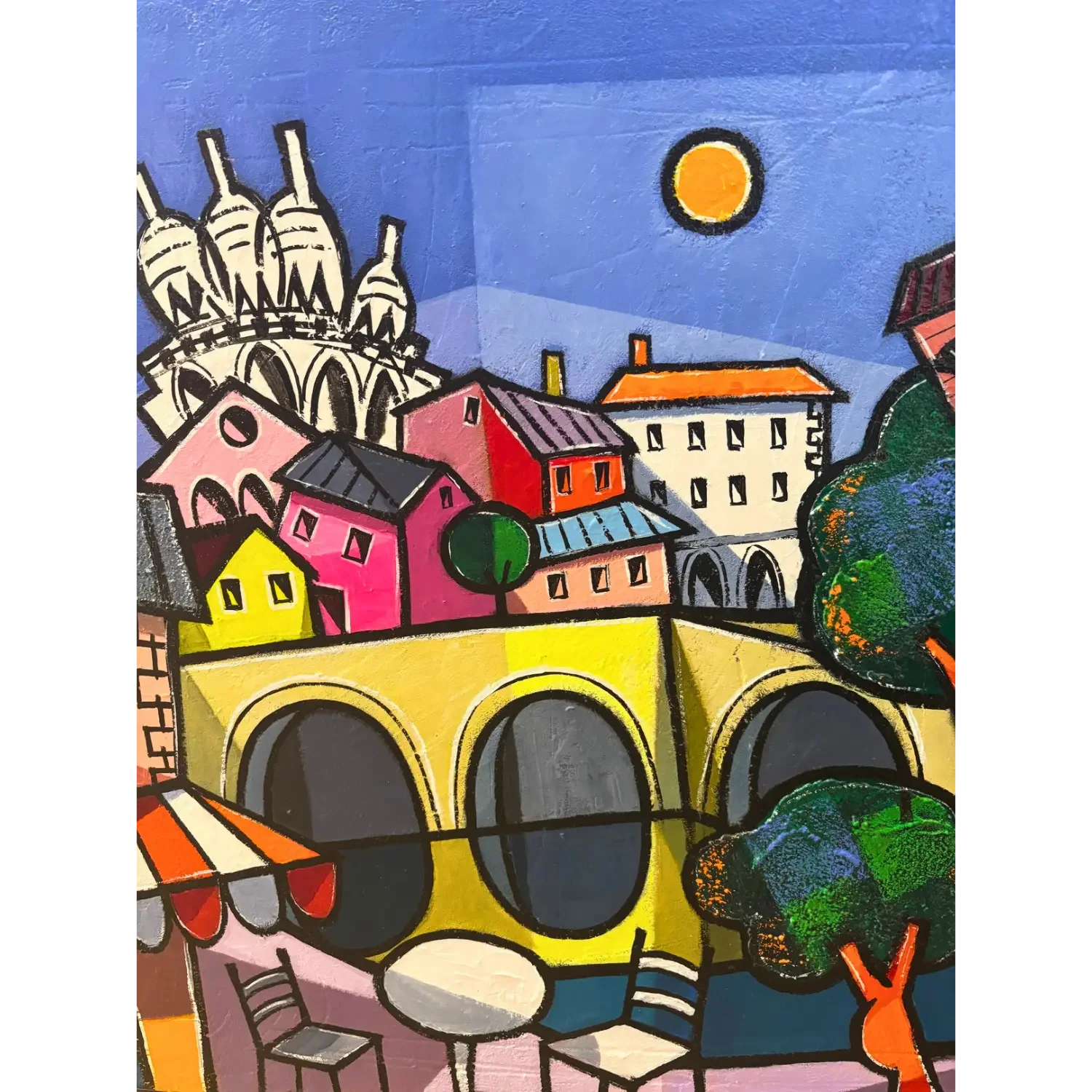 Tableau cubisme sur Paris de Giuseppe Piermattéo Galerie Graal .webp