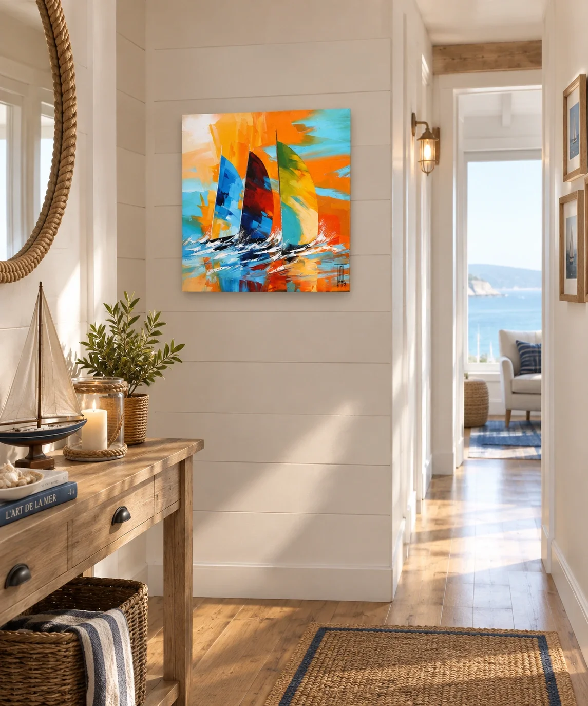tableau ocean course bateau de Pierrick Tual Galerie Graal .webp