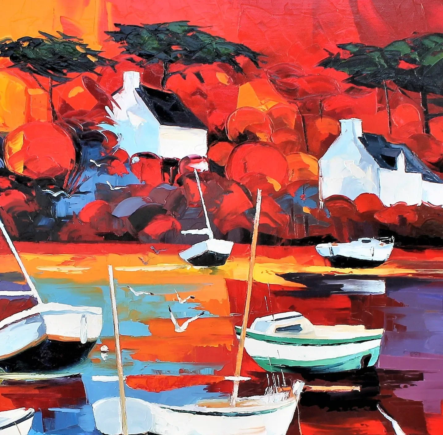 Tableau port marin mouette huitre de Pierrick Tual Art Contemporain Art Contemporain .webp