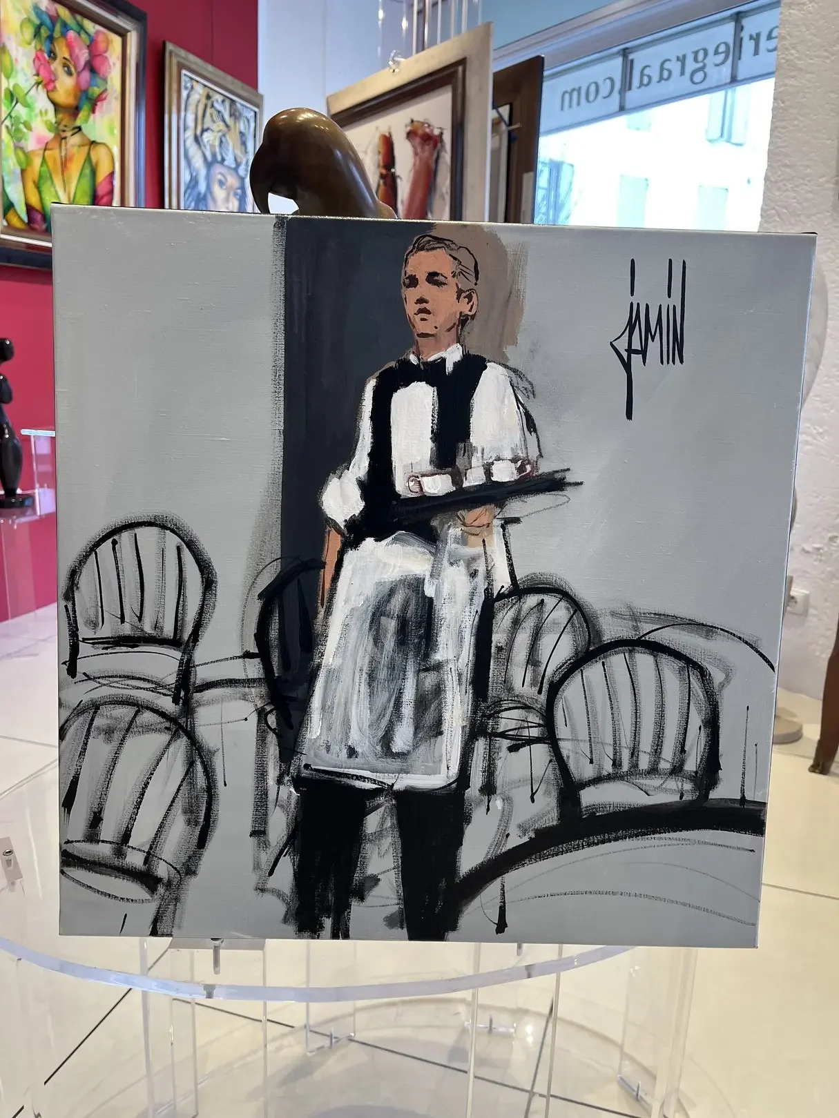 tableau sur un café parisien de david jamin Art Contemporain .webp