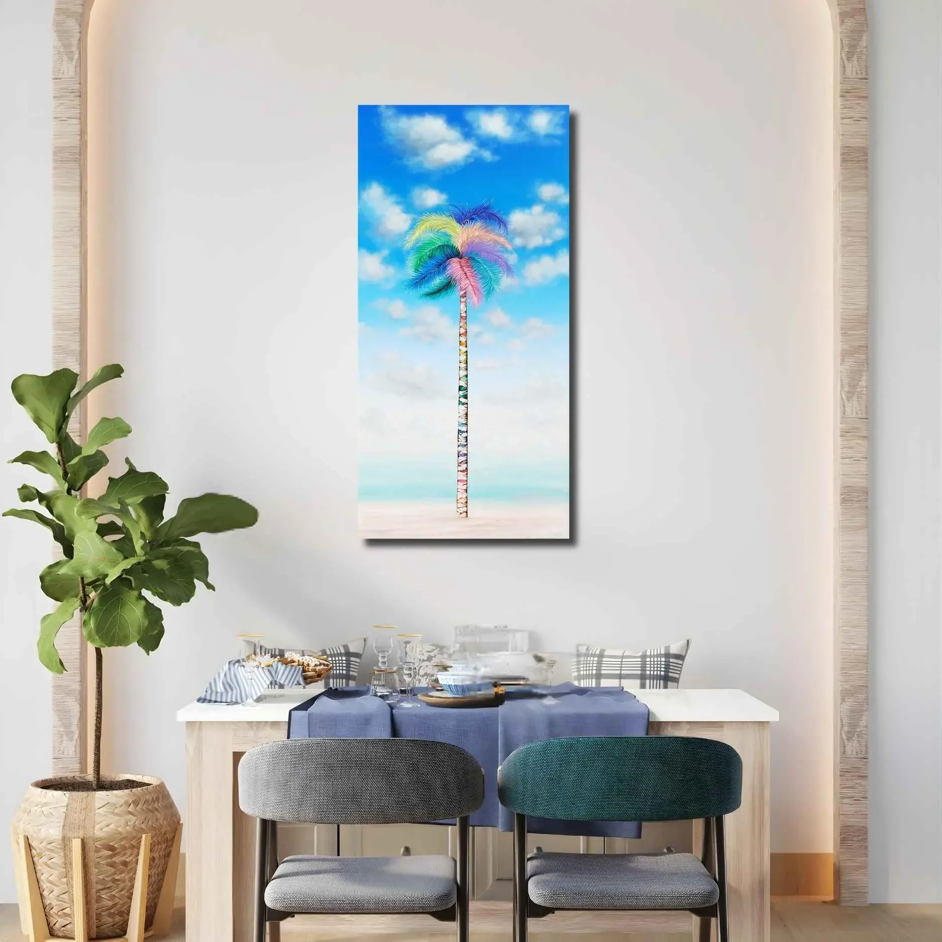 tableau surréaliste arbre palmier de alexandra battezzati Galerie Graal Art Contemporain .webp