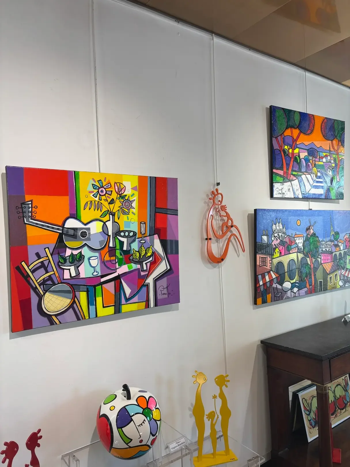 Tableau guitare art naif pop art musique de giuseppe piermattéo Art Contemporain Galerie Graal .webp