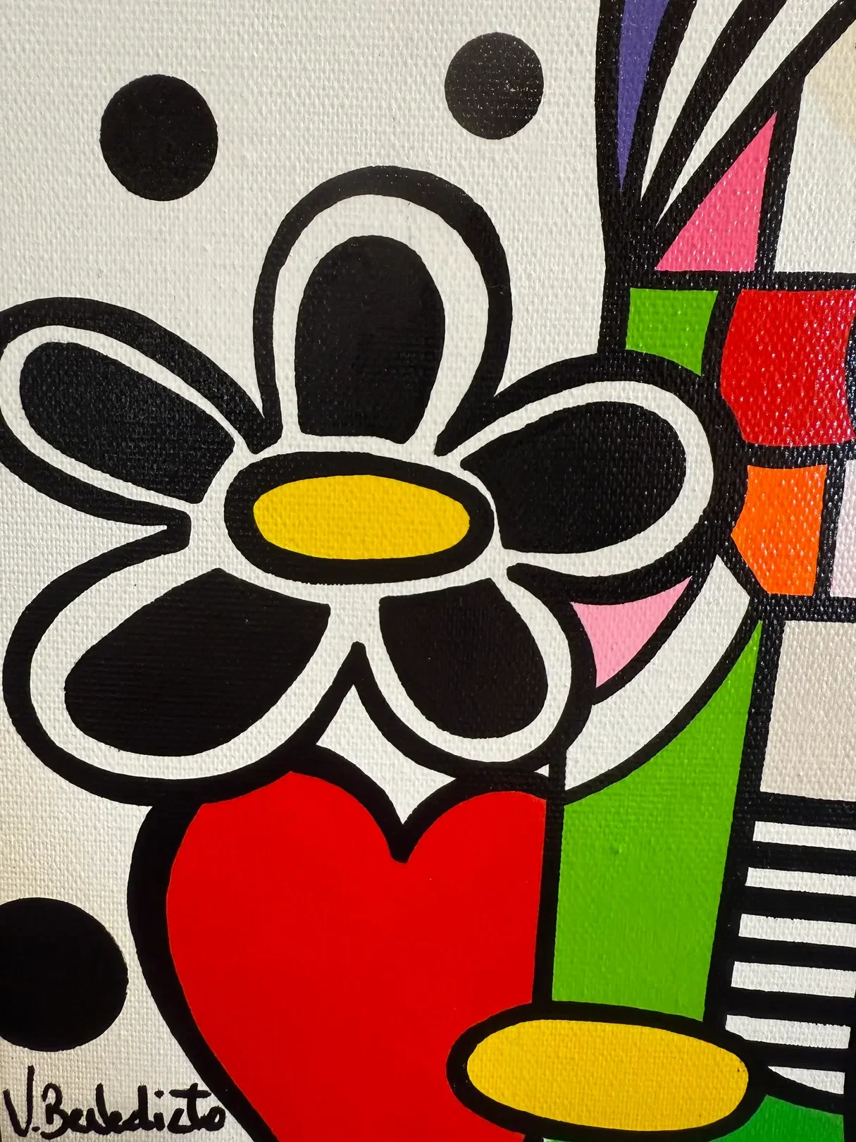 tableau pop art fleurs de Virginia Benedicto Galerie Graal .webp