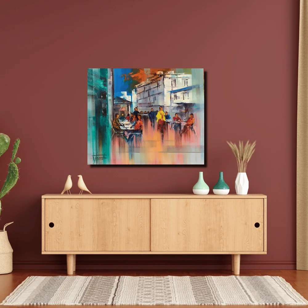 tableau terrasse en ville de josep teixido Galerie Graal