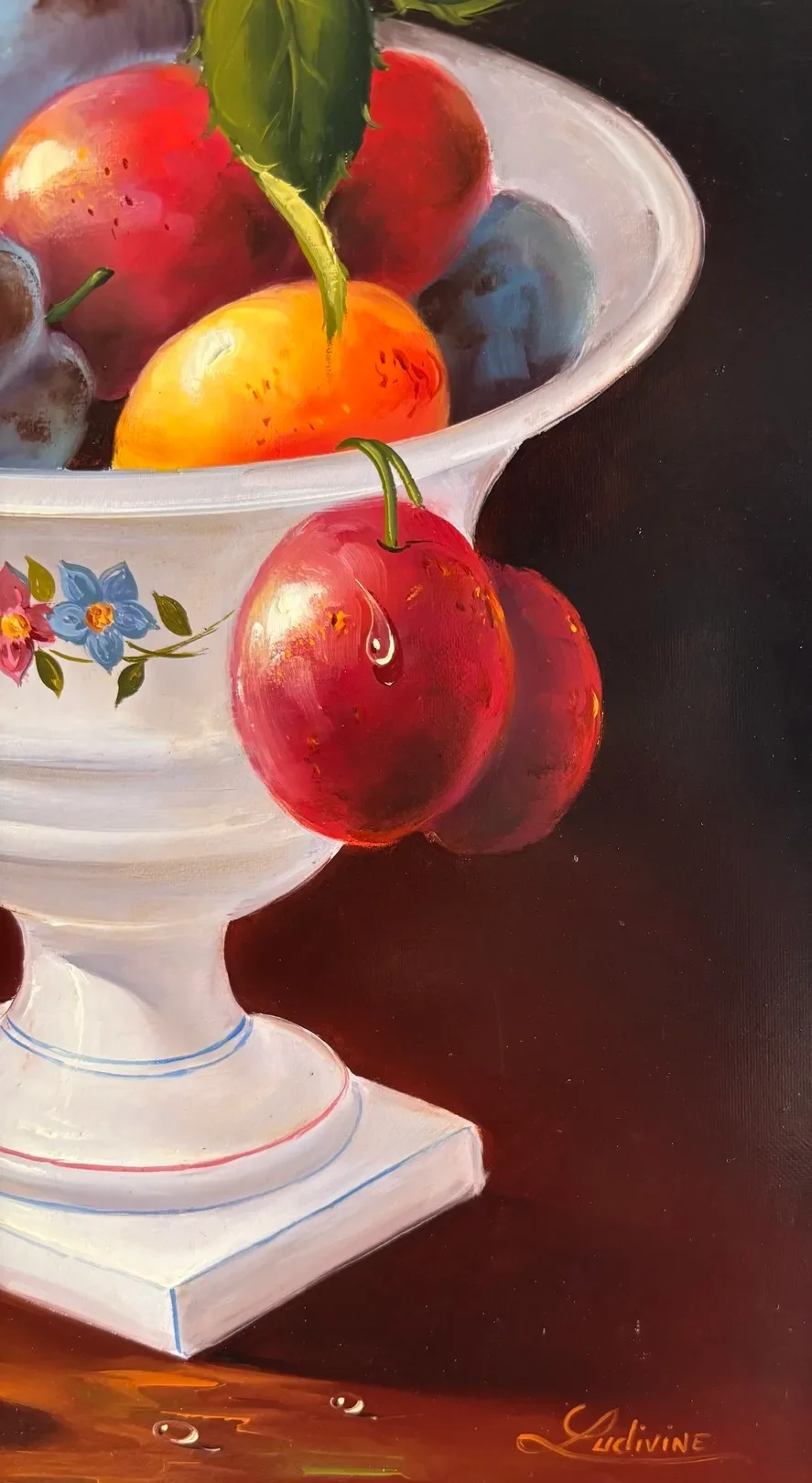 Tableau nature morte prunes de ludivine corominas  Galerie Graal .webp