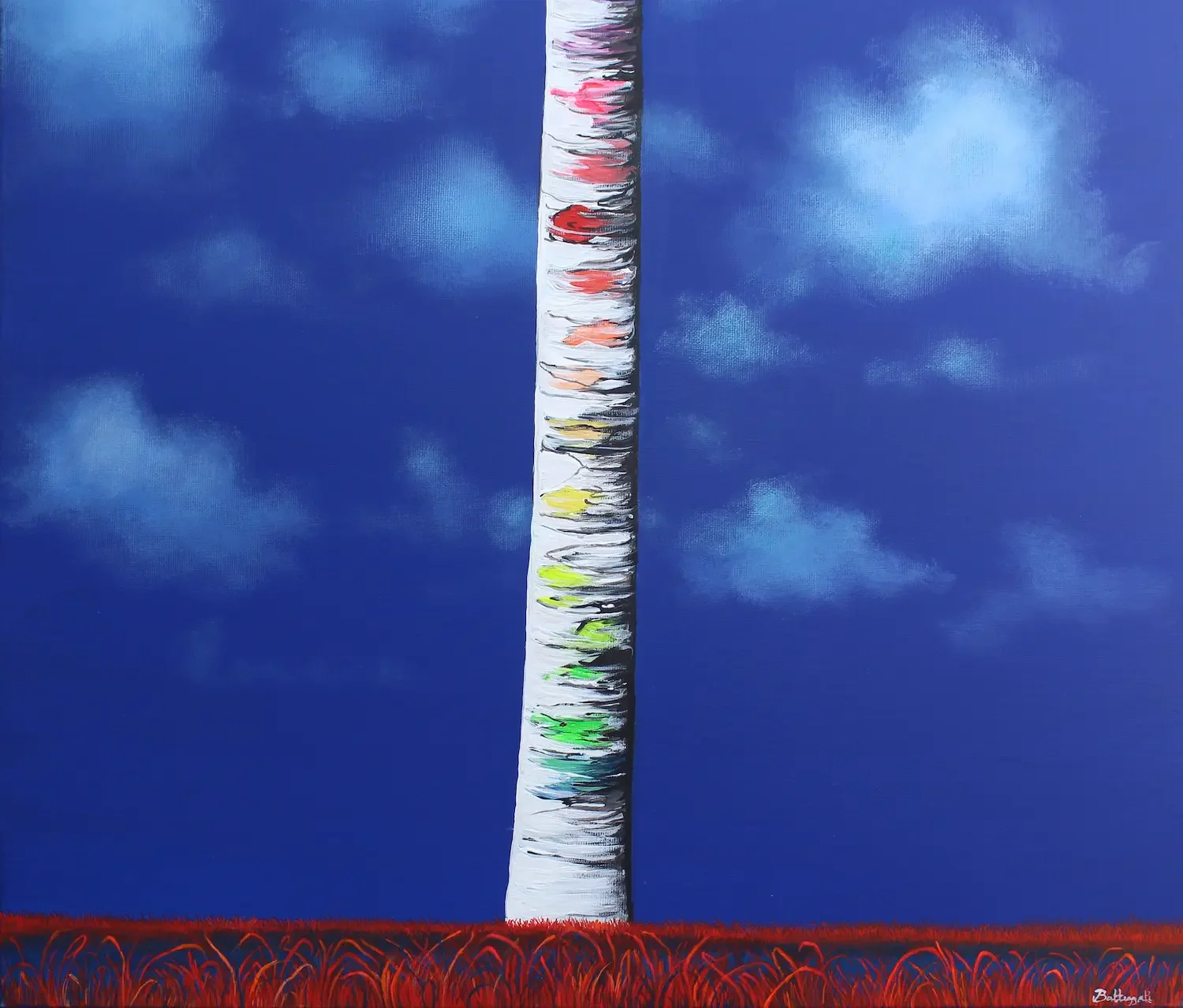 tableau arbre sapin surréaliste de alexandra battezzati  Galerie d'art Agen Galerie Graal .webp