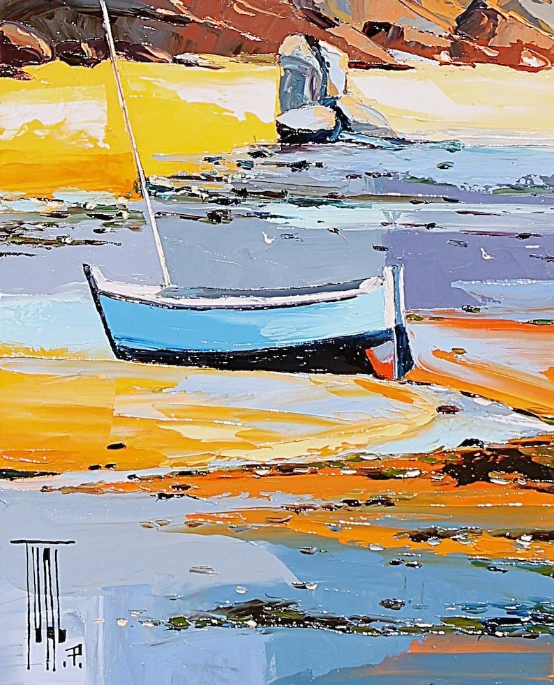 tableau bateau échoué de Pierrick Tual Galerie Graal .webp