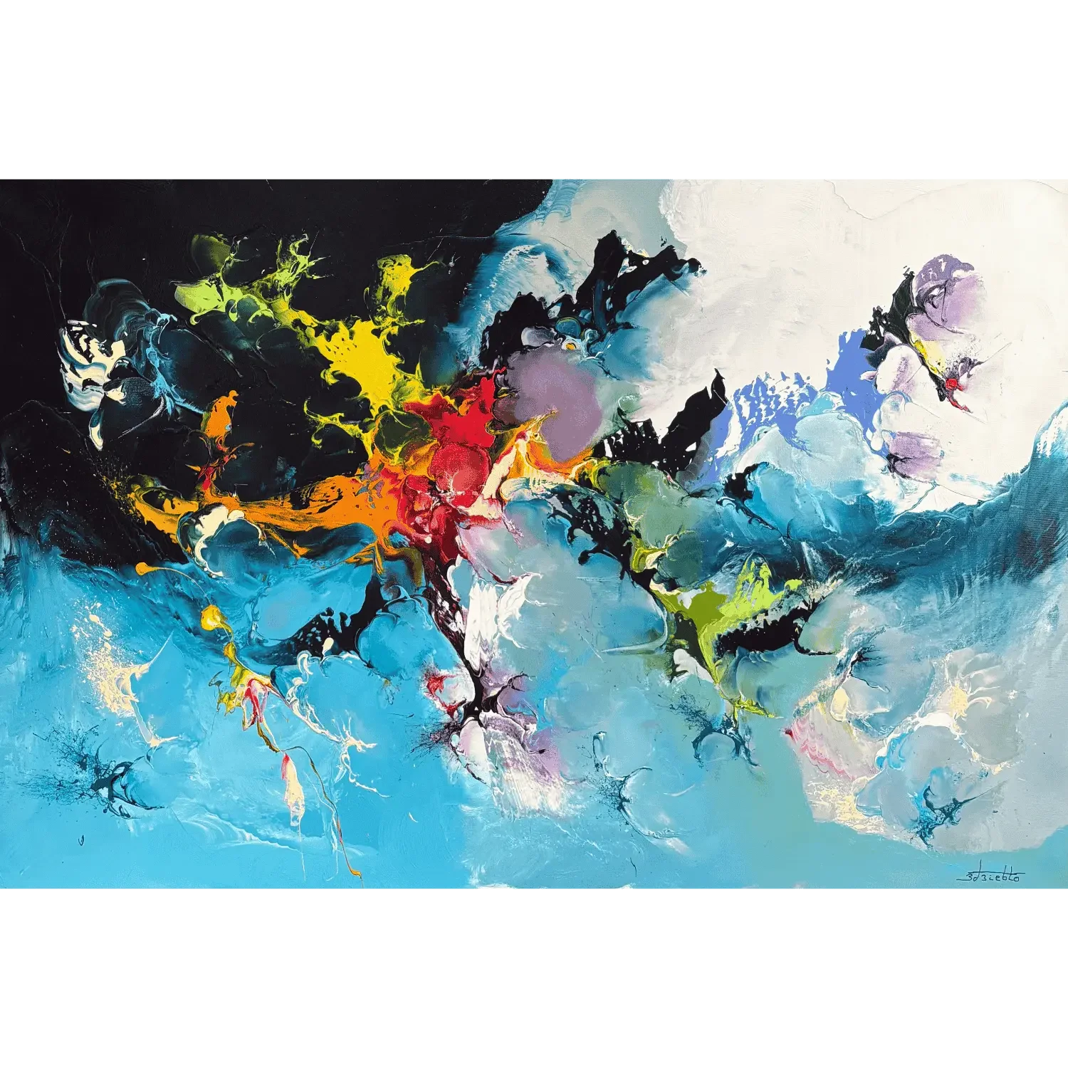 Tableau bleu abstrait de Zdzieblo Galerie Graal .webp