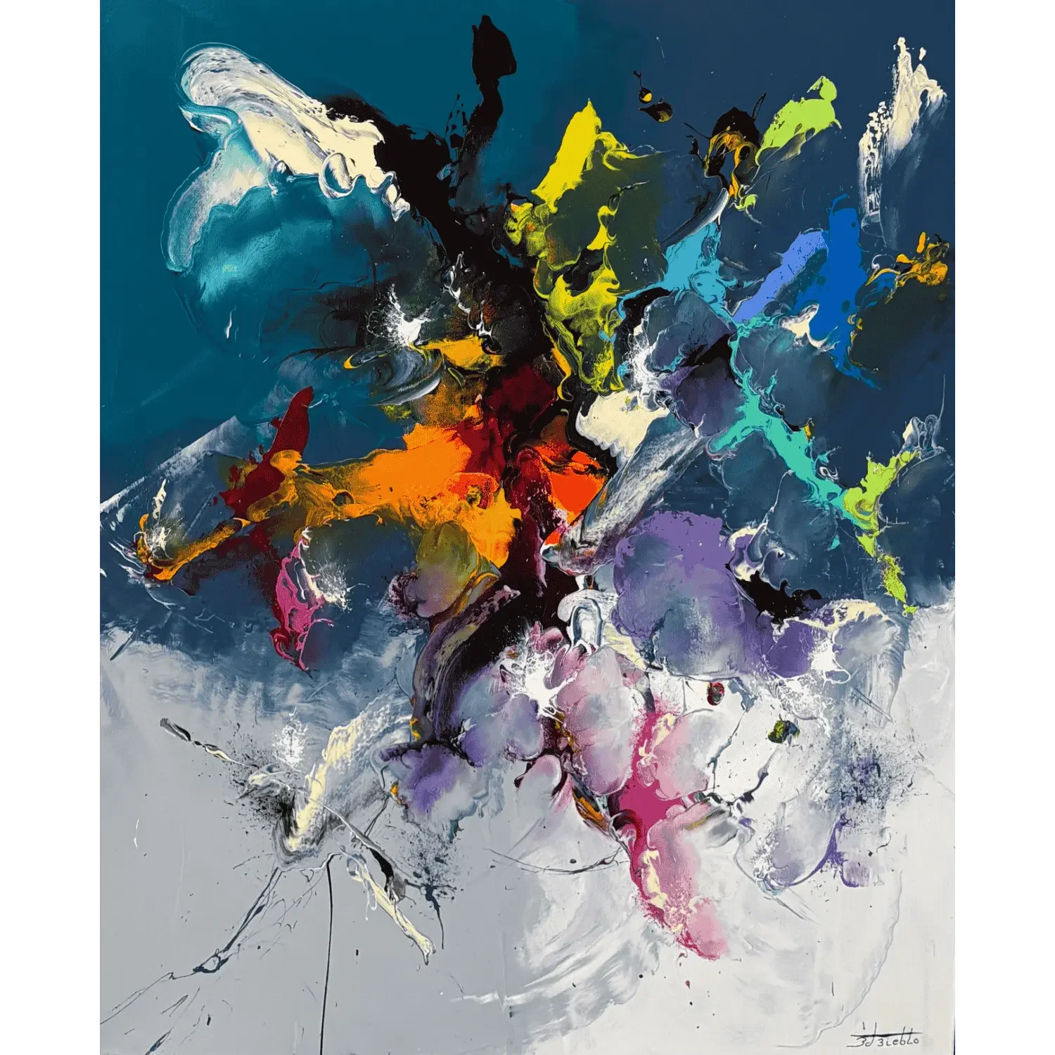 Tableau abstrait grand format de Zdzieblo Galerie Graal .webp