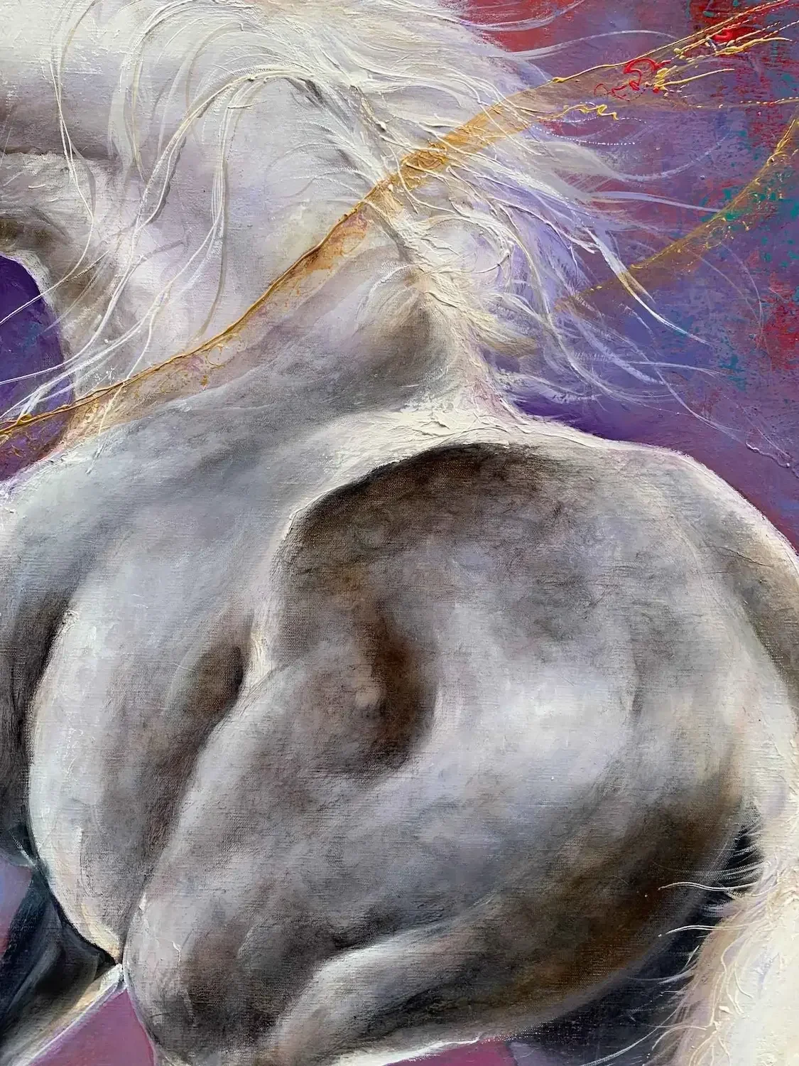 Tableau cheval blanc de georges corominas  Galerie d'art Agen Galerie Graal .webp