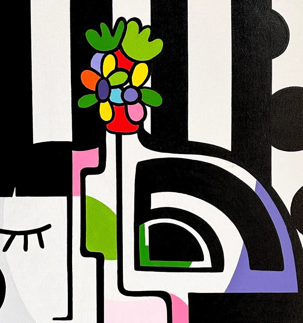 tableau pop art pot de fleur de Virginia Benedicto Galerie d'art Agen .webp