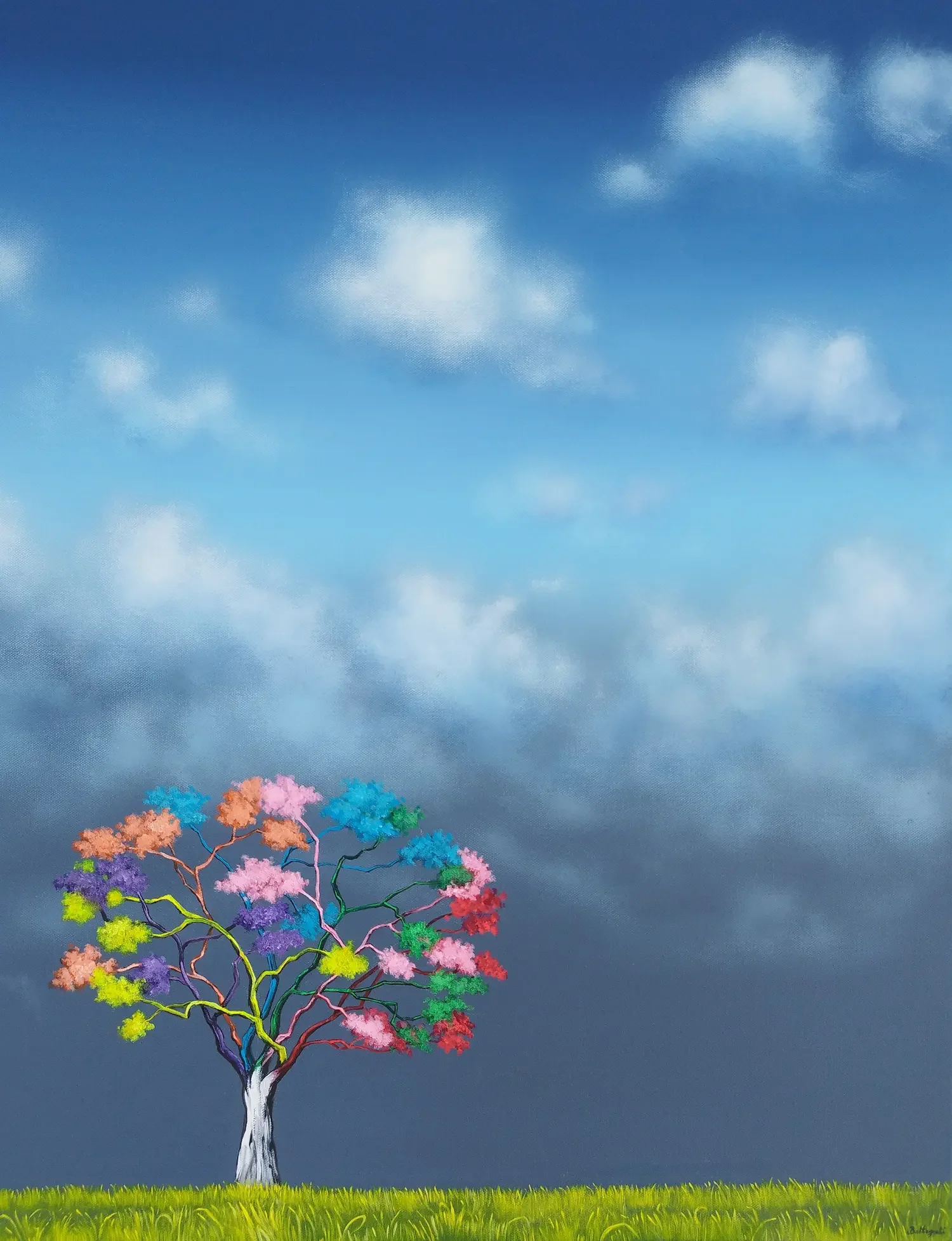 tableau arbre surréaliste de alexandra battezzati Art Contemporain Galerie Graal .webp