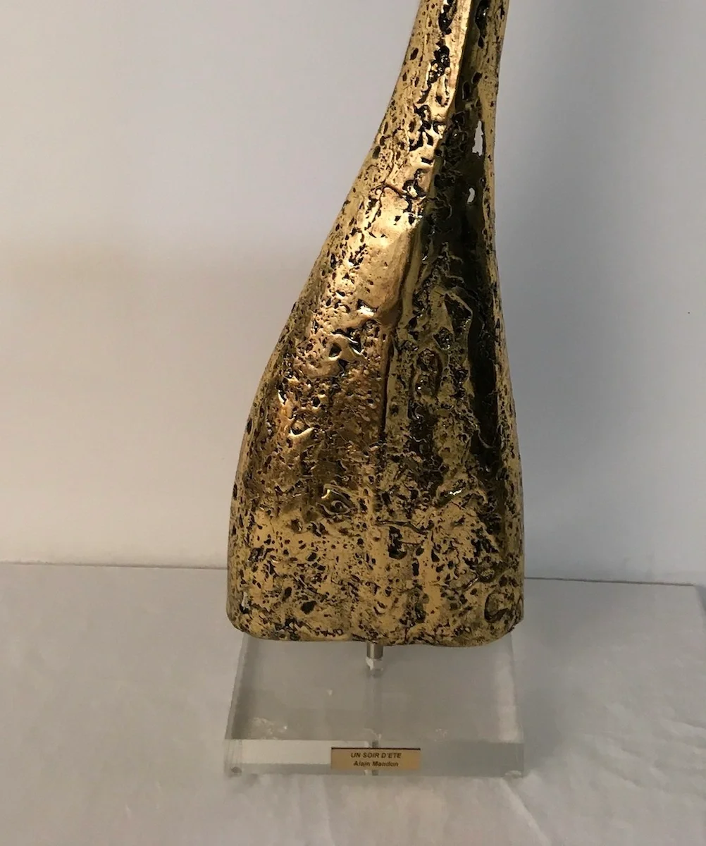 sculpture queu de baleine en or de alain mandon  Galerie d'art en Ligne .webp