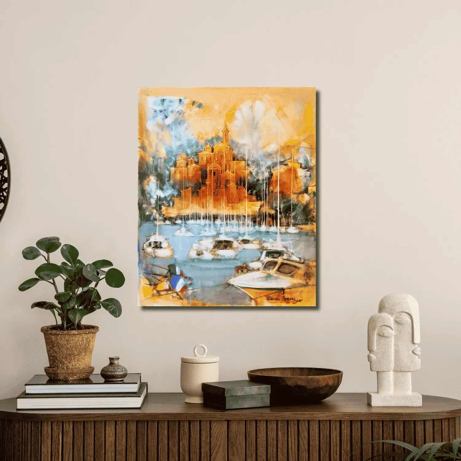 tableau port de sicile italie yacht de claude sauzet Galerie Graal
