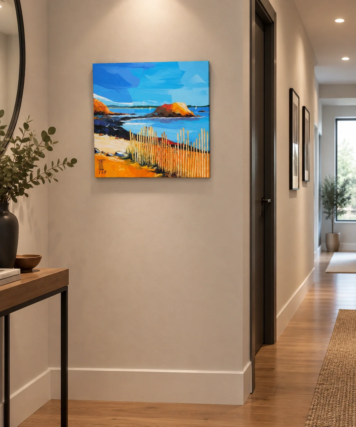 tableau format moyen plage intime de Pierrick Tual Galerie Graal Art Contemporain .webp