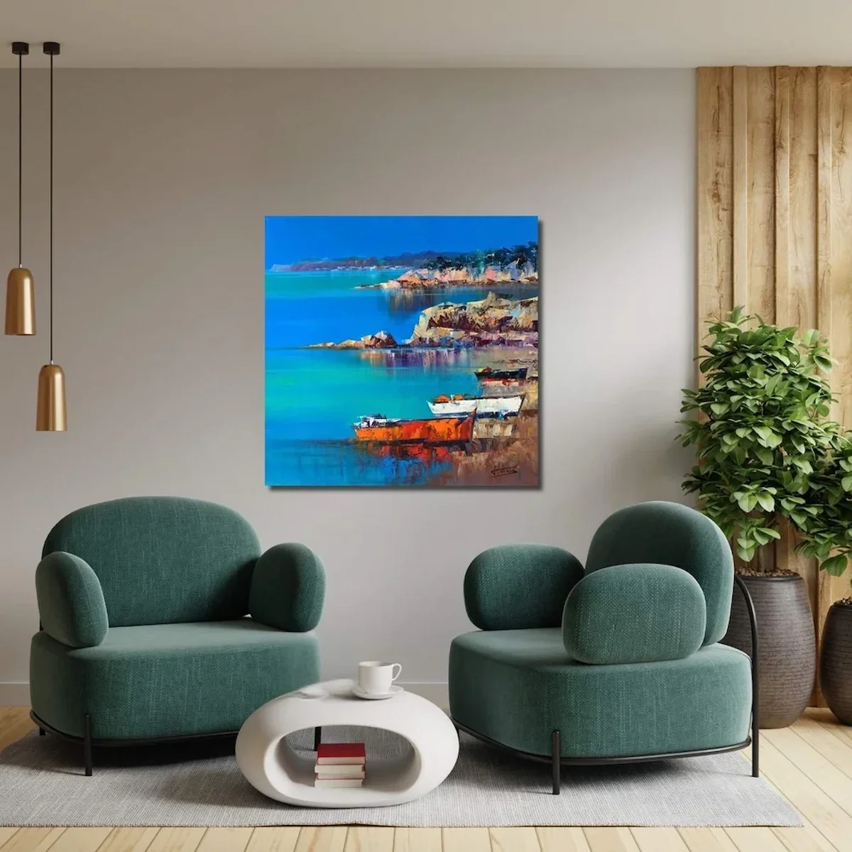 tableau espagne barque a la mer de josep teixido Galerie Graal