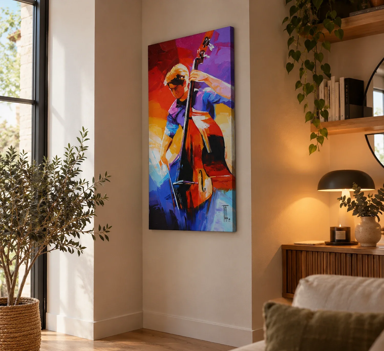 tableau musicien jazz de Pierrick Tual Galerie Graal .webp