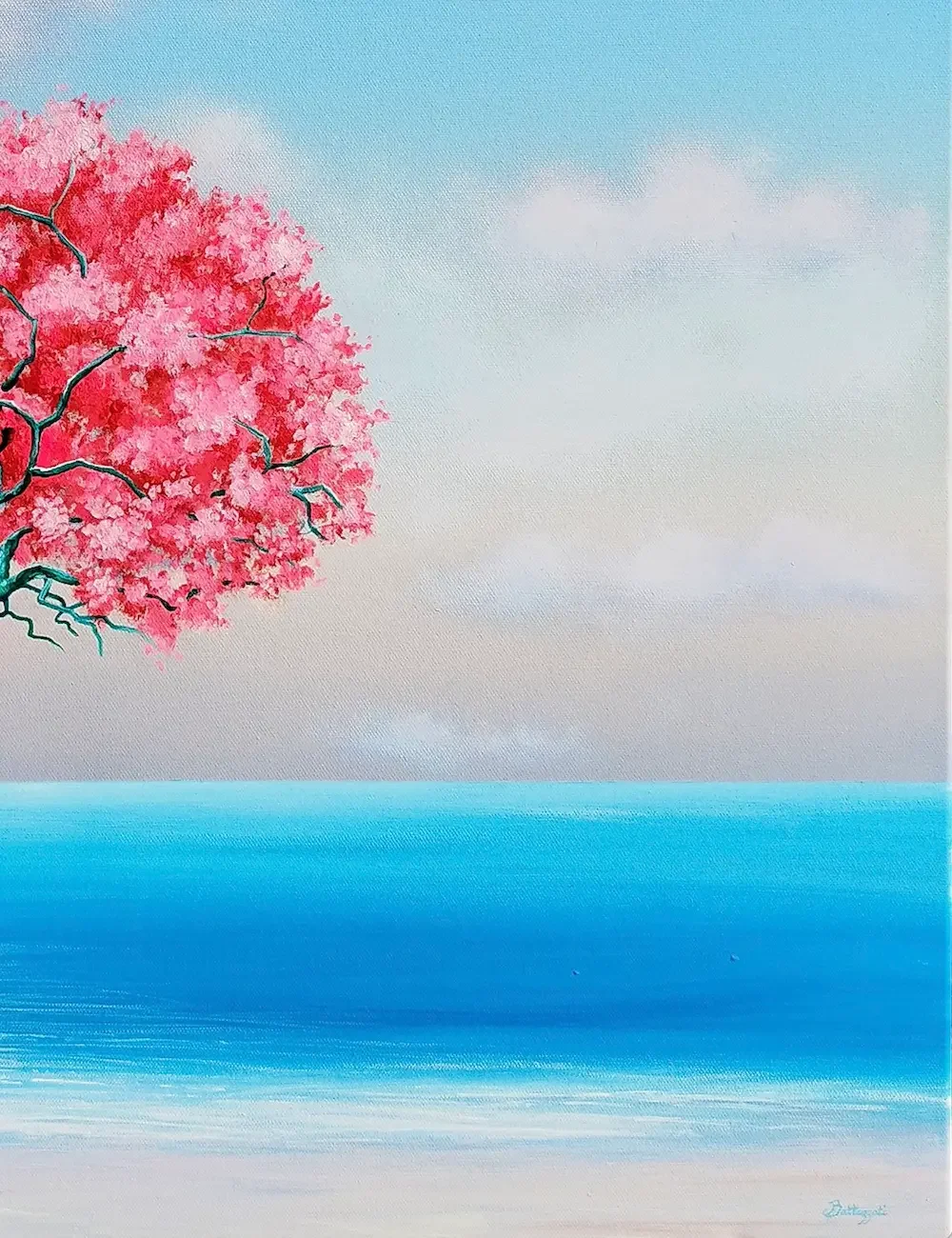 tableau arbre rouge surréaliste de alexandra battezzati .webp