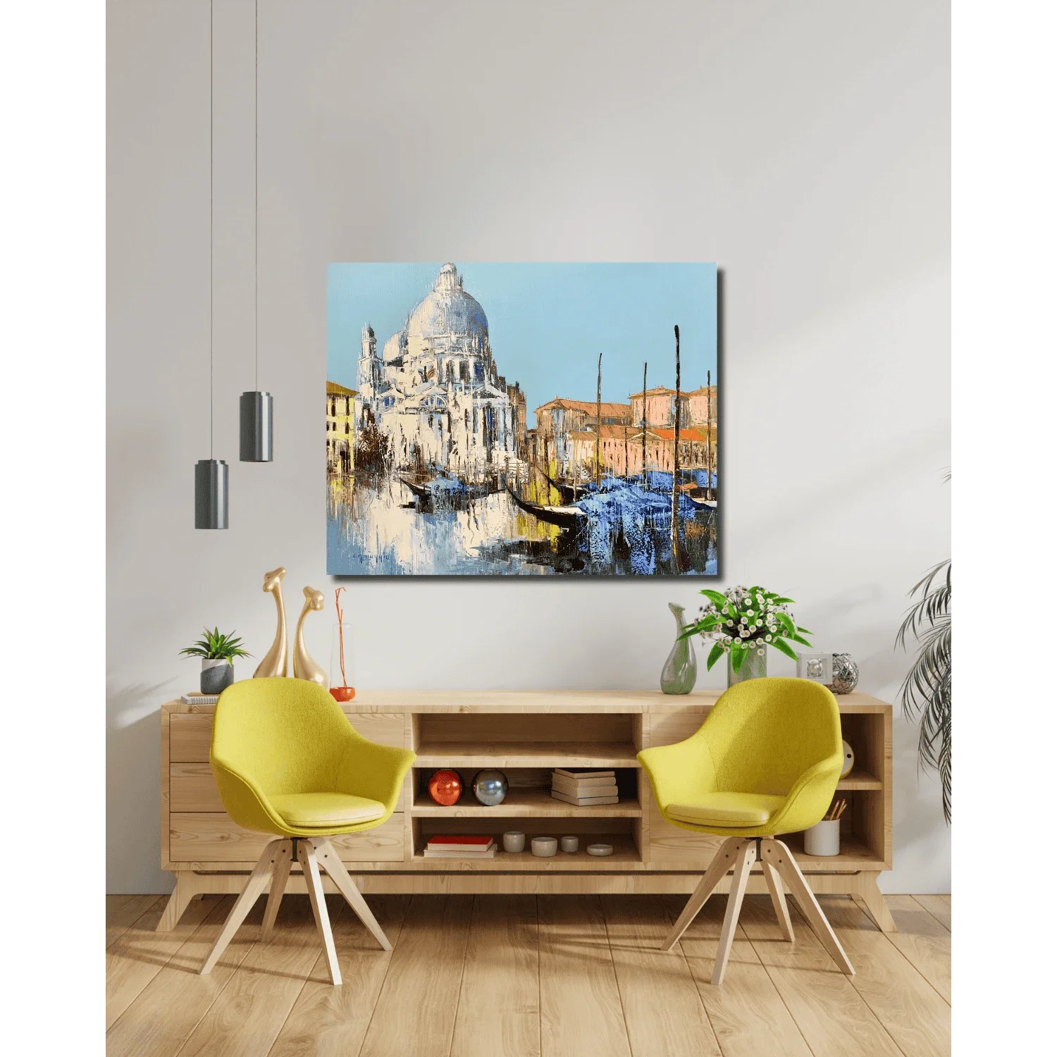 Tableau sur Venise de l'artiste italien Célestin Messaggio de la Galerie Graal Art Contemporain Galerie d'art en Ligne
