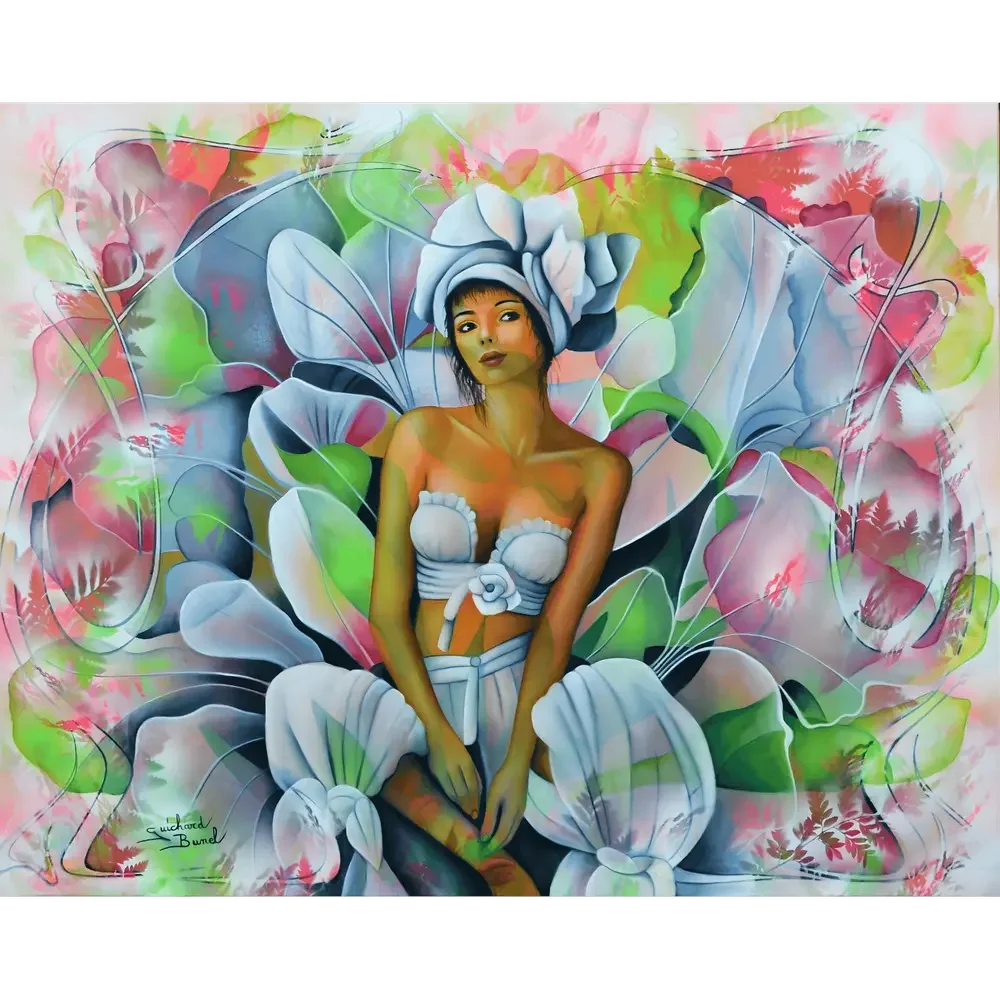 tableau portrait femme surréaliste de Jeannette Guichard-Bunel  Galerie Graal 