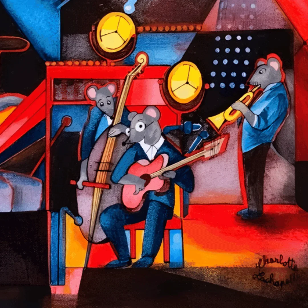 tableau art naif contemporain jazz a marciac Galerie Graal charlotte lachapelle Galerie d'art Agen Art Contemporain .webp