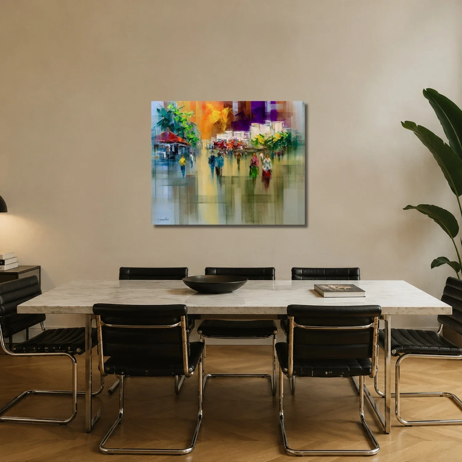 tableau centre ville barcelone de teixido Galerie Graal .webp