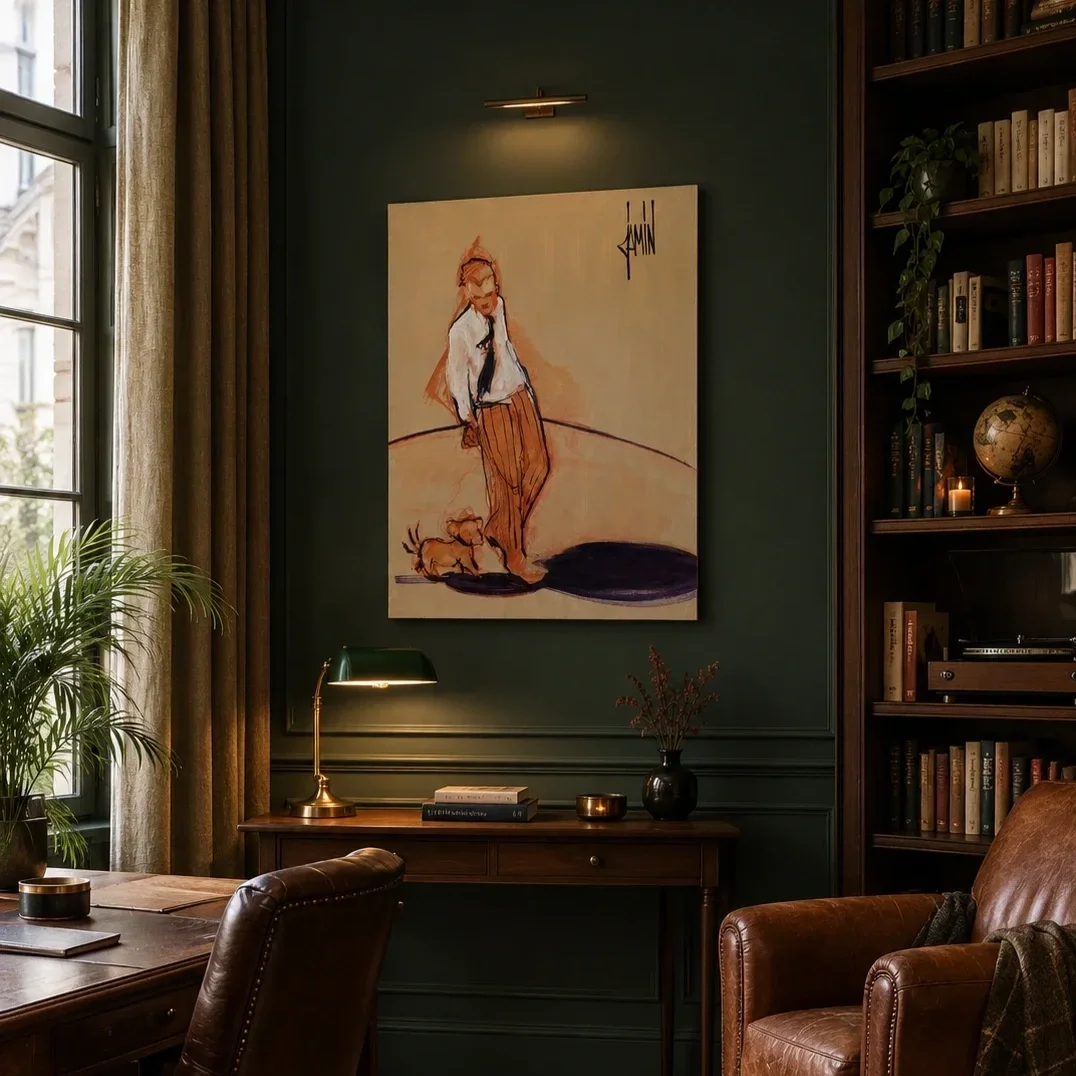tableau+promenade+chien+de+david+jamin+Art+Contemporain+Galerie+Graal+.webp