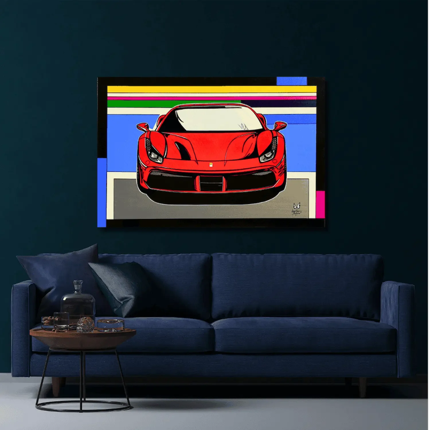 tableau ferrari rouge 488 pop art de angelique dufossé Galerie Graal .webp