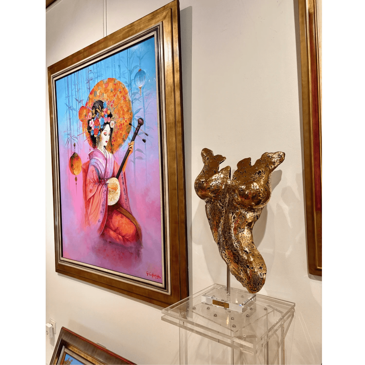 sculpture bronze dorée de alain mandon Galerie Graal. .webp