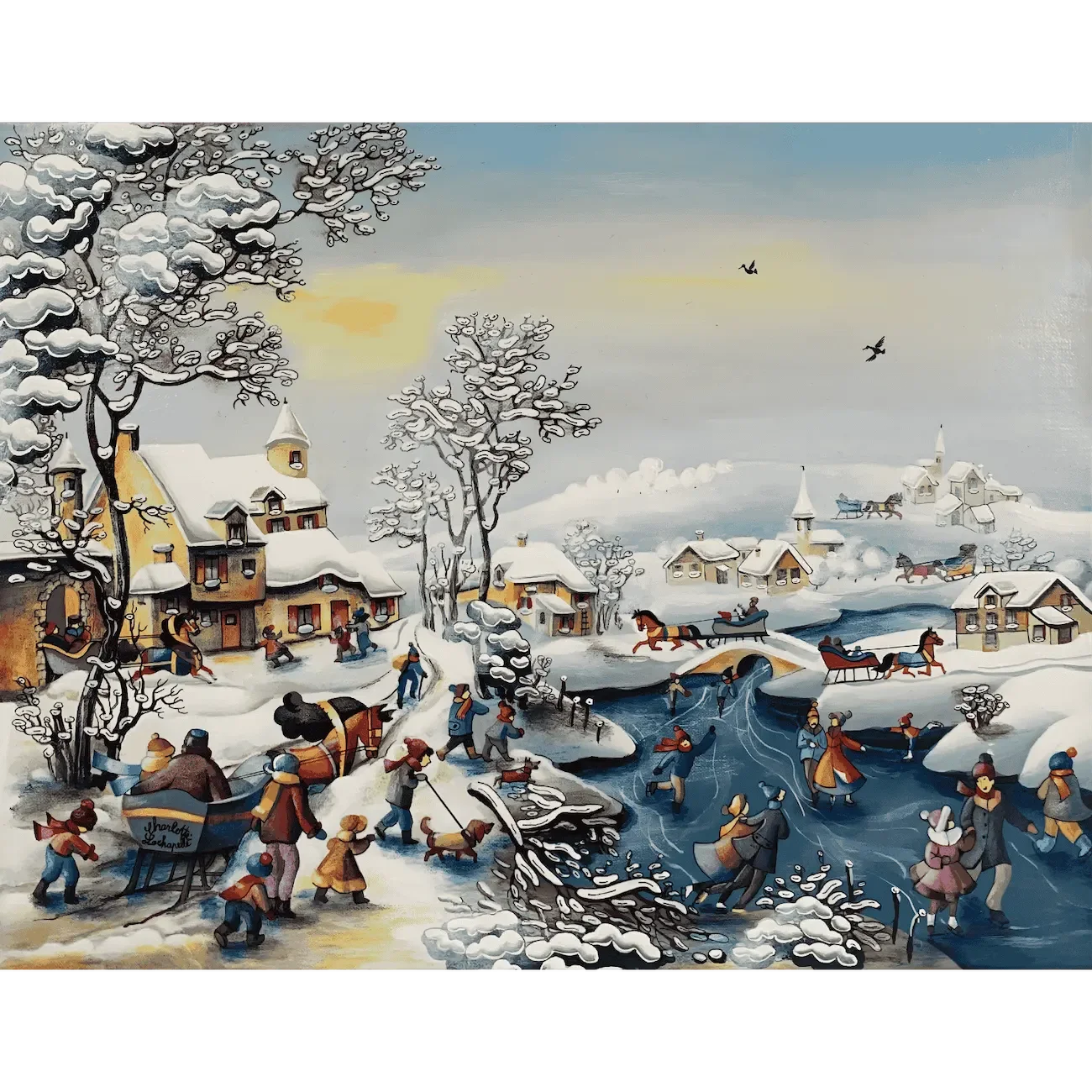 "Paysage d'hiver aux patineurs" de Charlotte Lachapelle