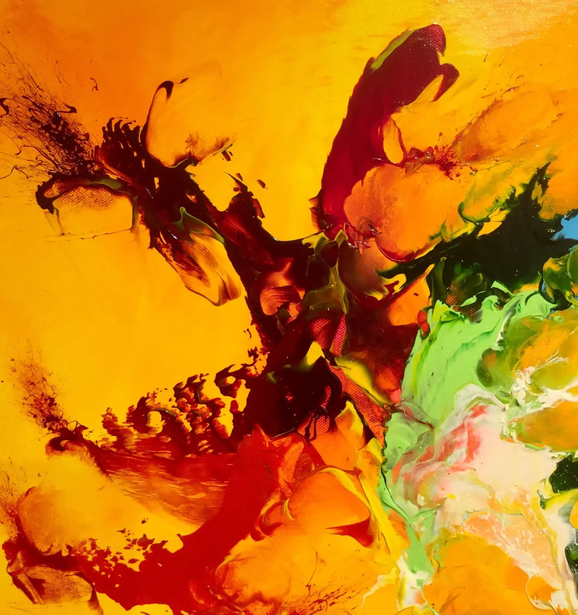 Art Contemporain tableau abstrait orange de Zdzieblo.webp