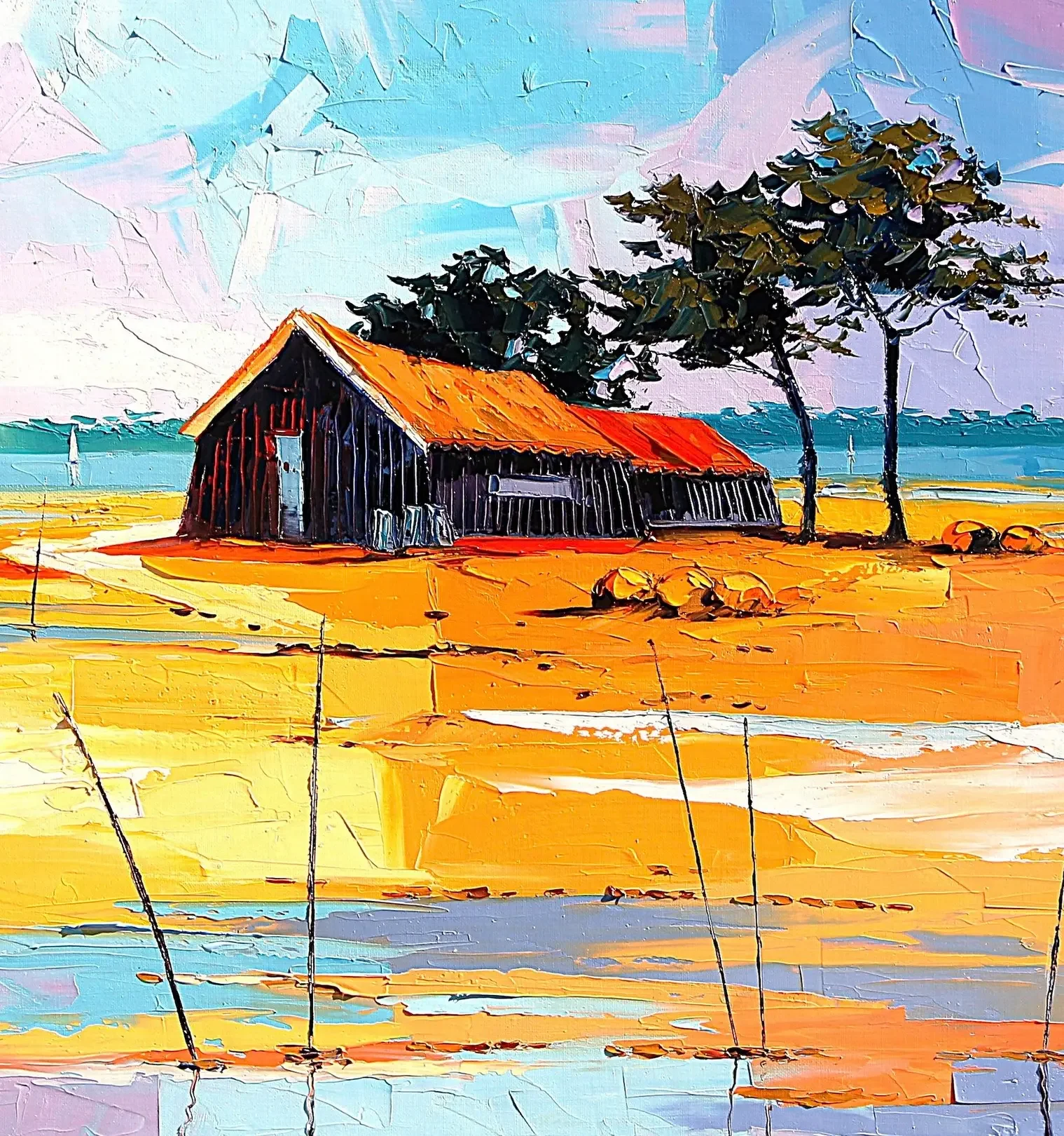 tableau cabane isolé de Pierrick Tual Galerie d'art Agen .webp