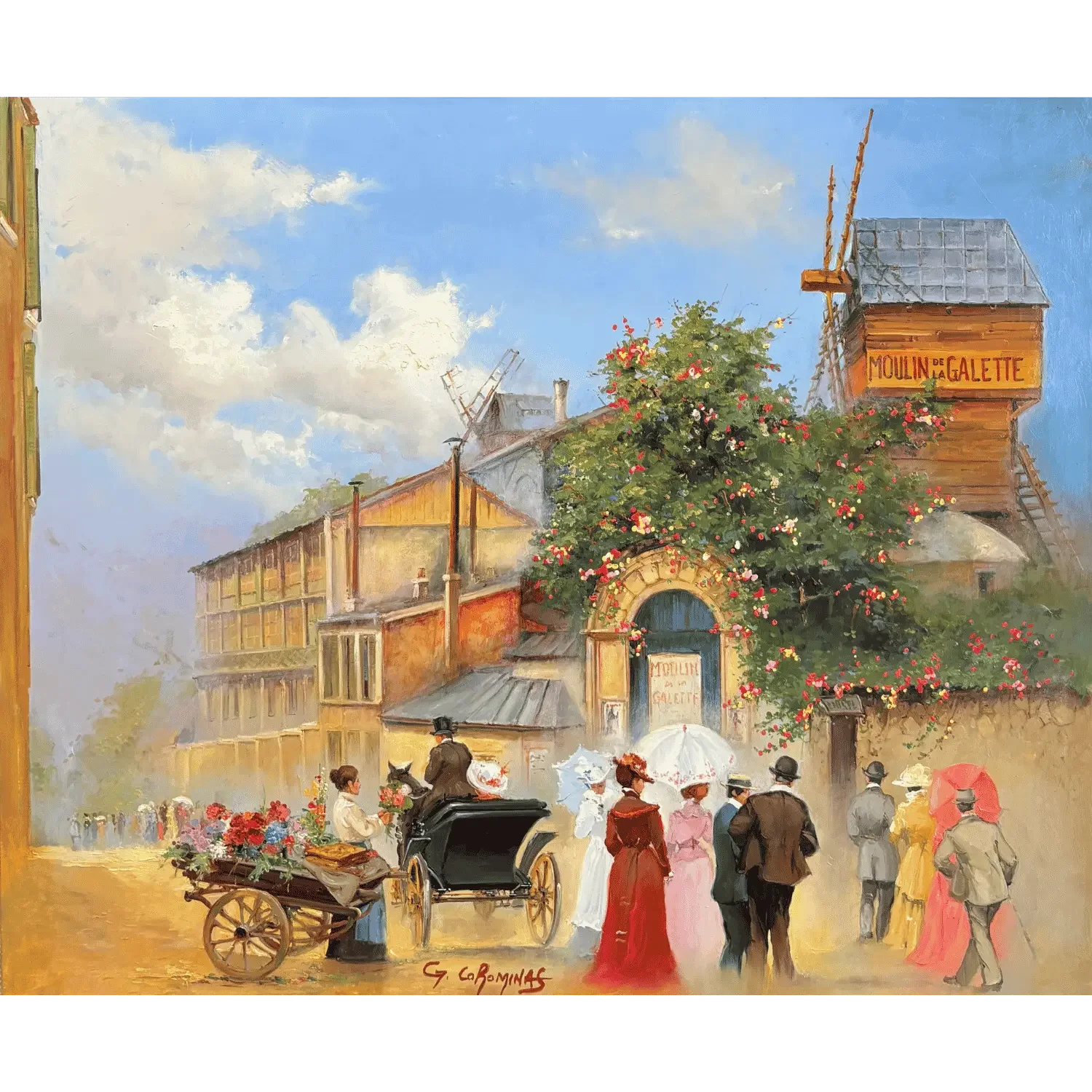 tabeleau sur paris à l'ancienne de georges corominas Art Contemporain Galerie Graal .webp