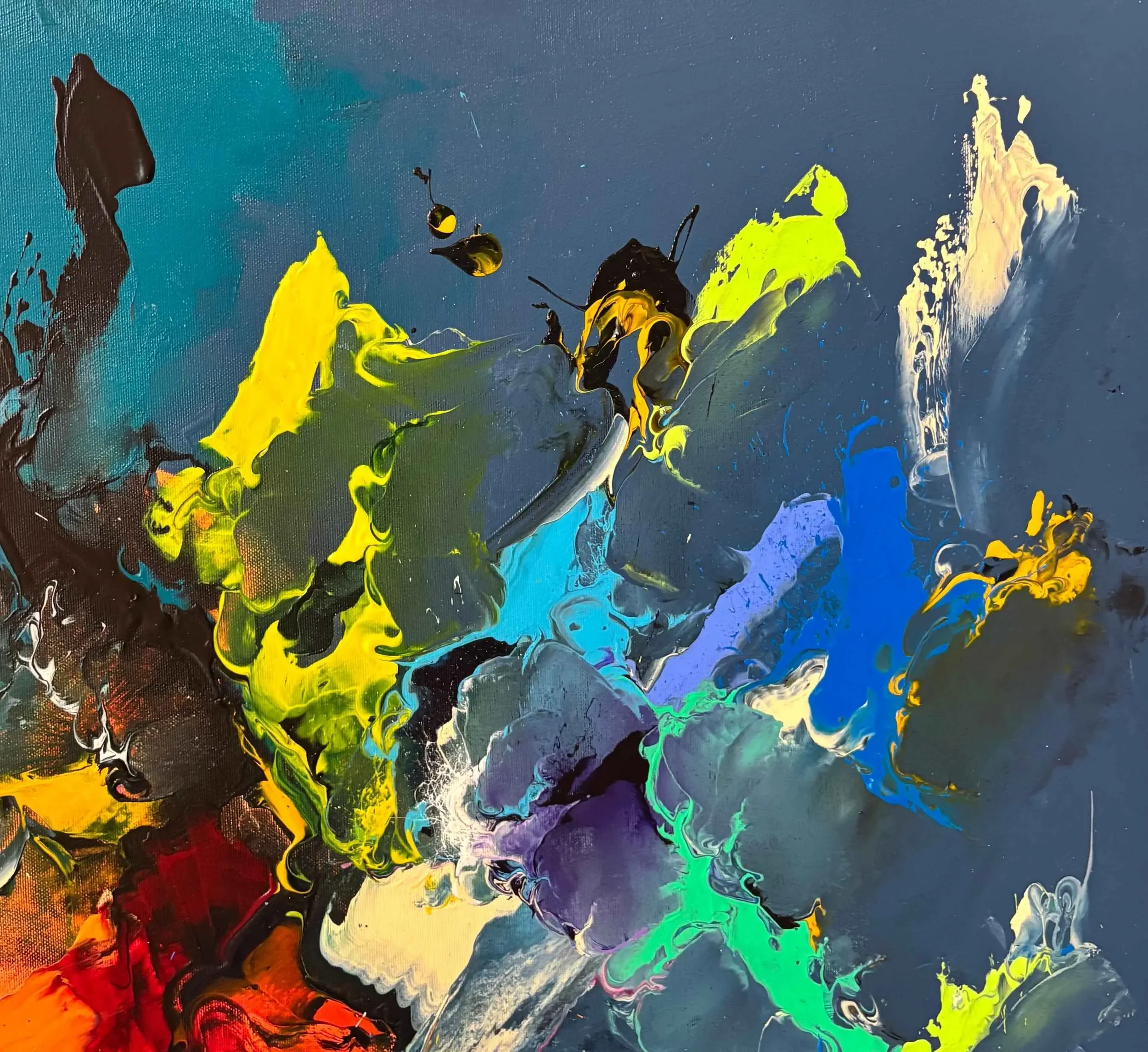 Tableau abstrait bleu vif de Zdzieblo Galerie Graal .webp