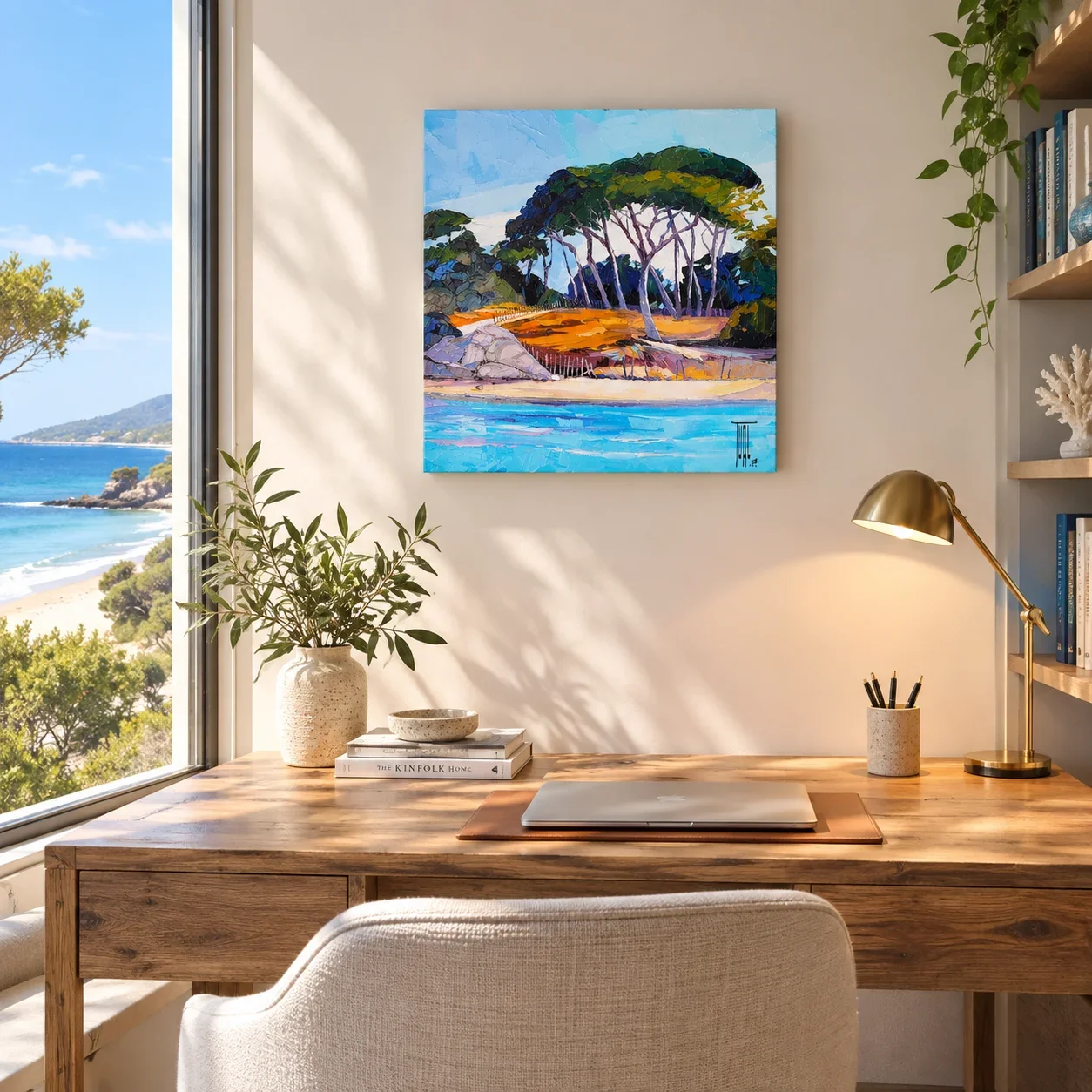 tableau paysage plage paradisiaque de Pierrick Tual Galerie Graal .webp